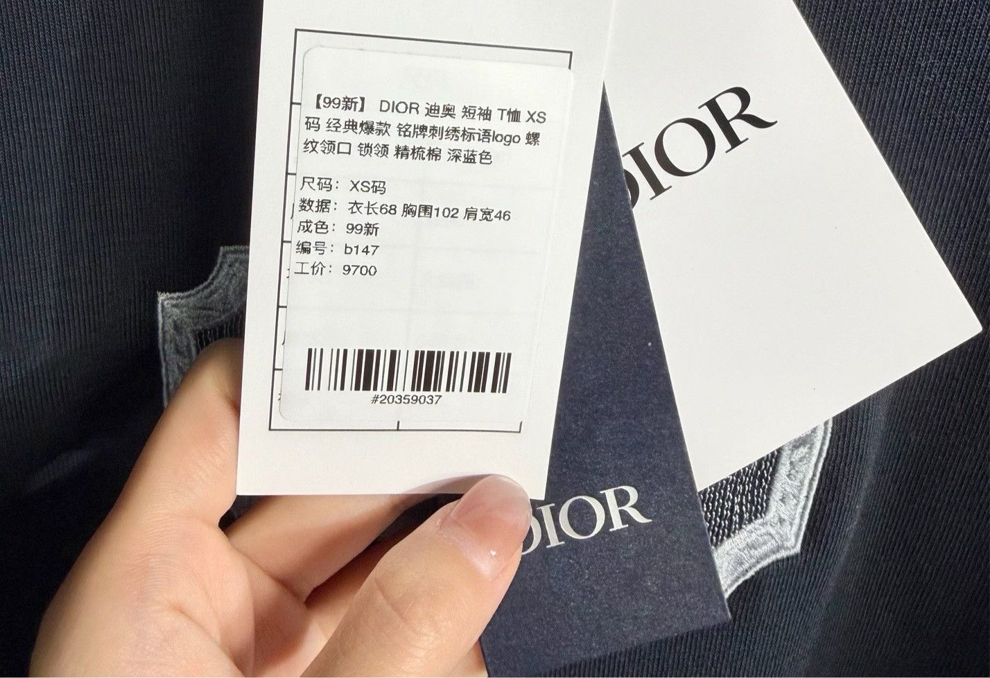Dior Dior Short-Sleeve Logo Embroidered T-Shirt Size US XS / EU 42 / 0 - 5 Thumbnail