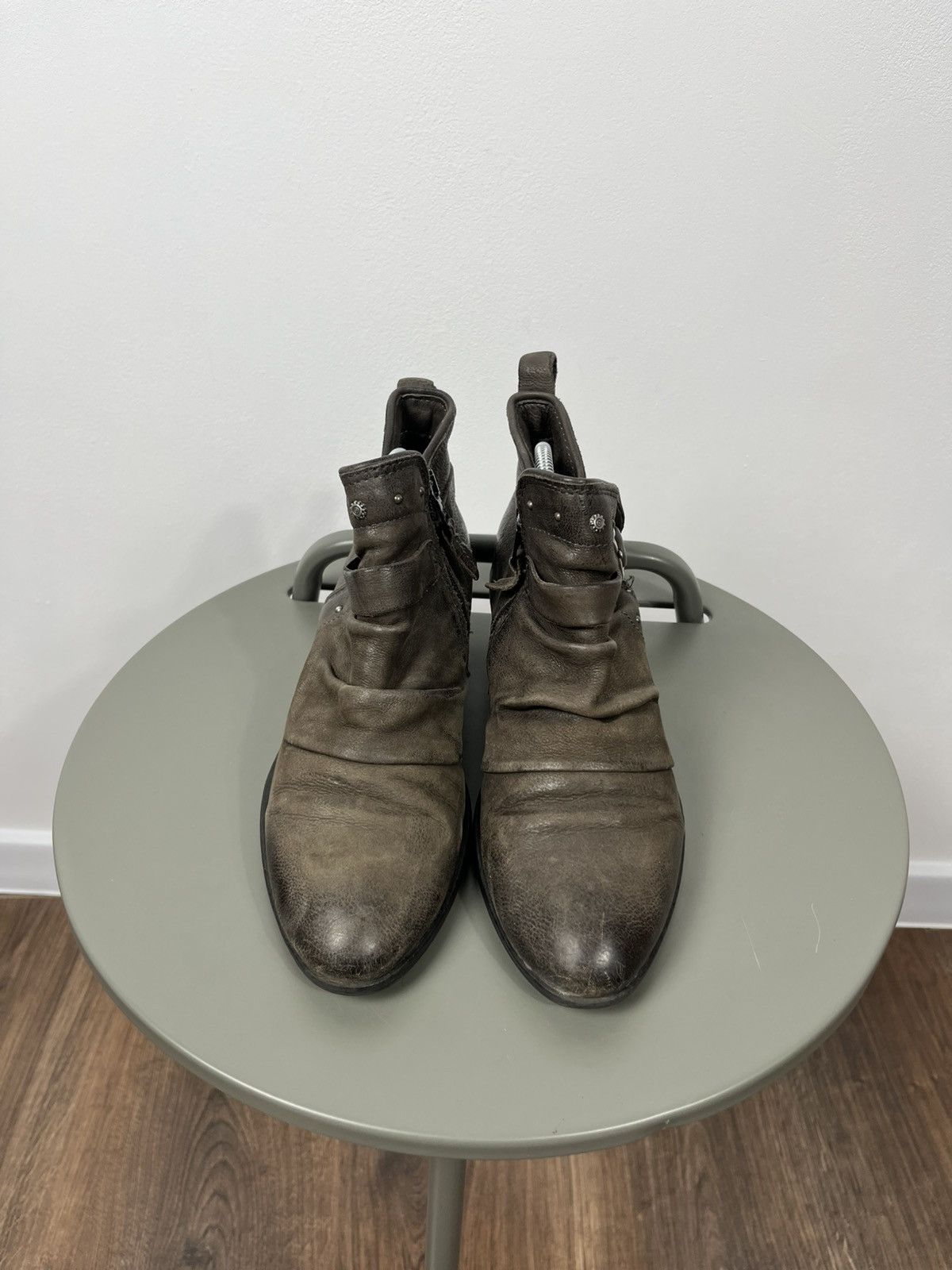 Other Avant-Garde Distressed Leather Ankle Boots Zip Buckle 38 Size US 7.5 / IT 37.5 - 4 Thumbnail