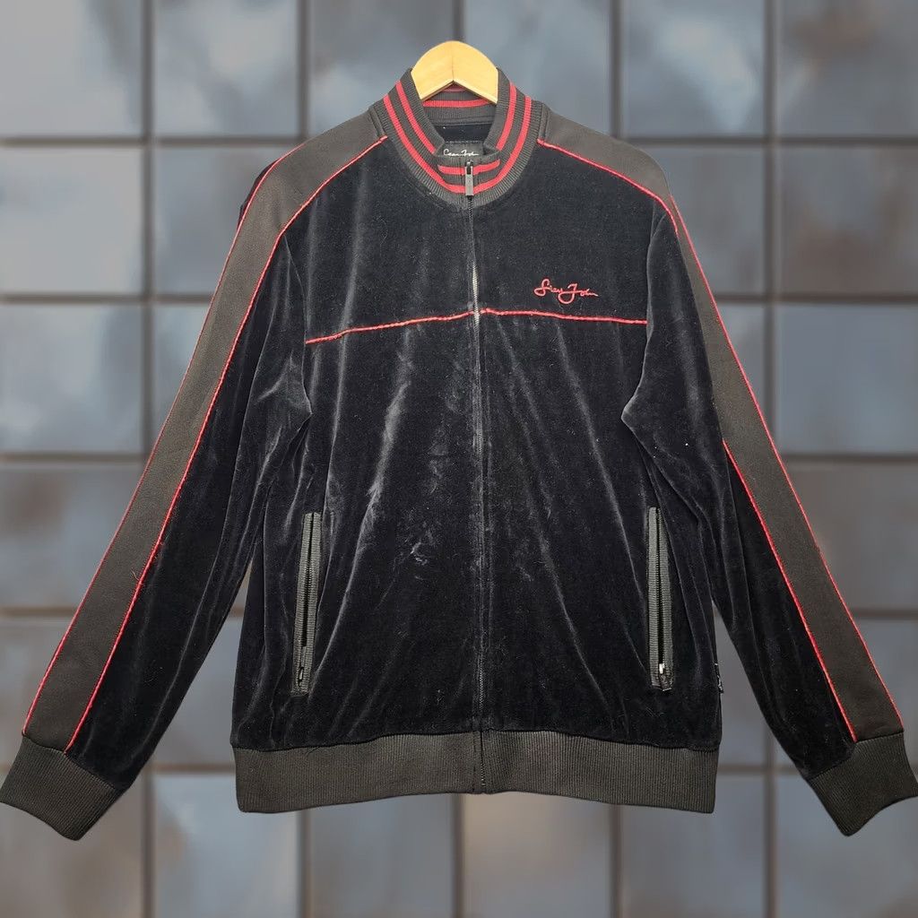 Sean John Sean John Jacket Mens Large Black Velvet Full Zip Pockets Casual Athleisure Size US L / EU 52-54 / 3 - 1 Thumbnail
