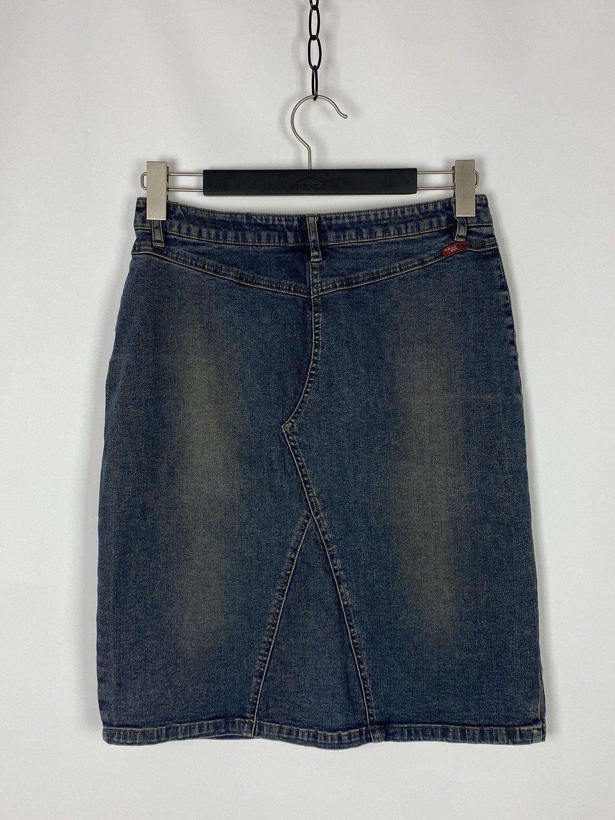 Vintage Y2K Vintage Only Jeans Rust Denim Midi Skirt Size 28" / US 6 / IT 42 - 5 Thumbnail