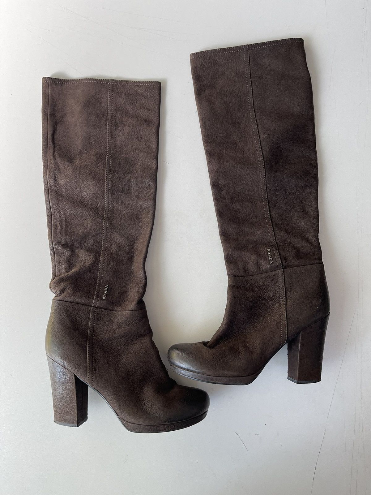 Prada 2000s vintage real leather suede boots