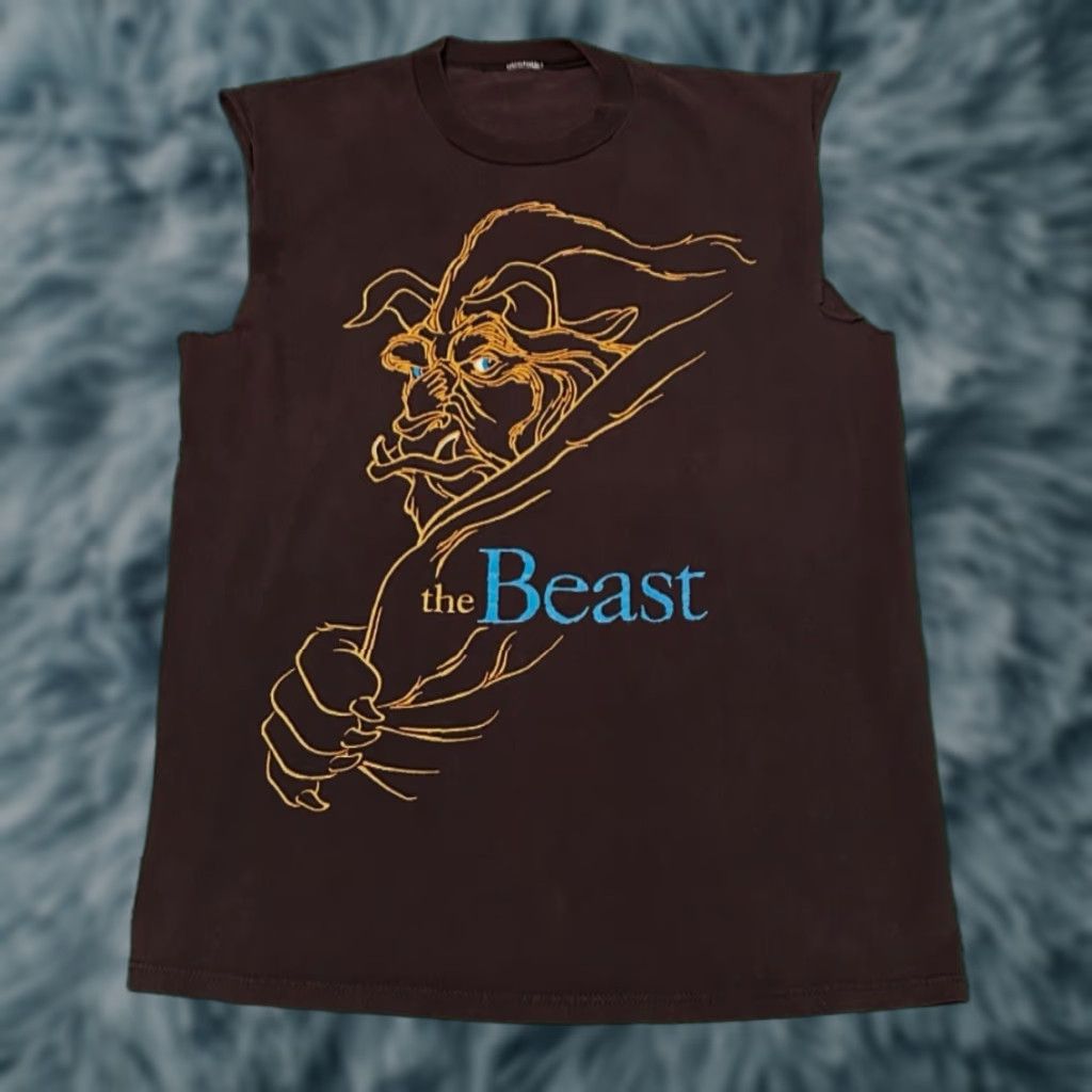 Disney VINTAGE Disney Beauty And The Beast Beast Cartoon VTG Sleeveless Shirt L Men Black 90s Movie Cartoon Hip Hop Size US L / EU 52-54 / 3 - 1 Thumbnail