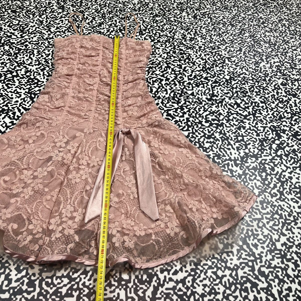 Japanese Brand Vintage Y2K Un Deux Trois Sexy Pink Mesh Mini Dress Size M / US 6-8 / IT 42-44 - 20 Thumbnail