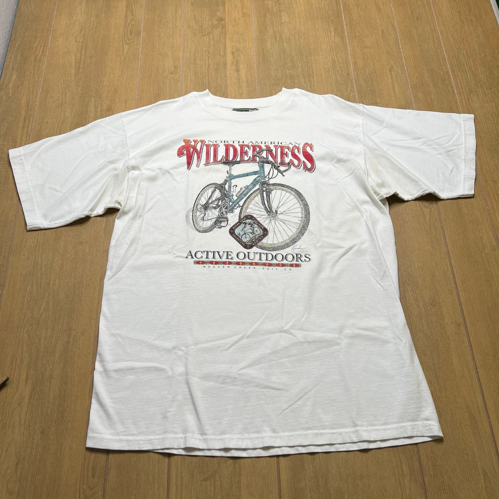 Vintage Vintage 90s North American Wilderness T shirt Outdoors Sz L Size US L / EU 52-54 / 3 - 1 Thumbnail