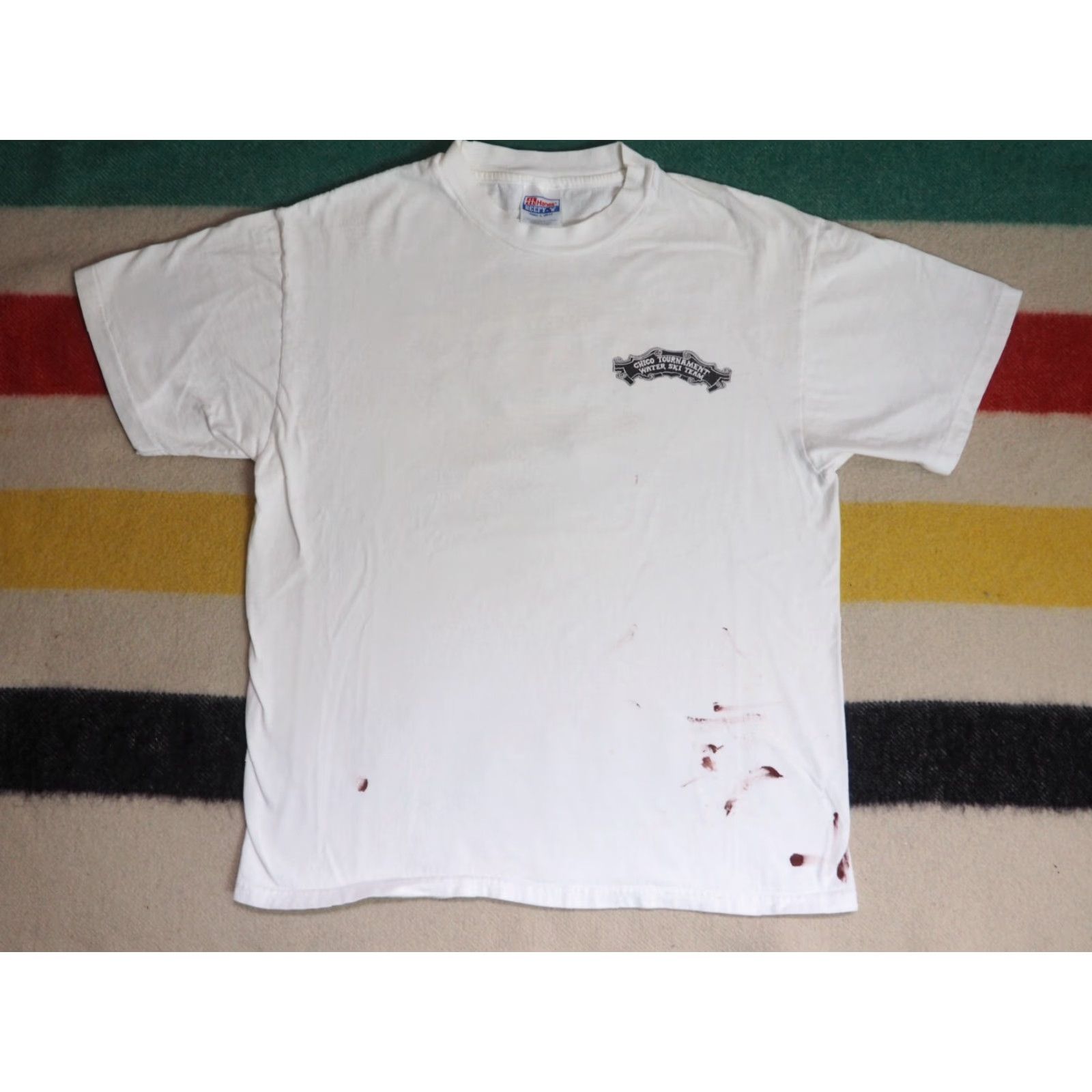 Hanes VTG 90s Hanes Chico CA Waterski Team Tournament 1996 USA White Tee T-Shirt L Mens Size US L / EU 52-54 / 3 - 2 Thumbnail