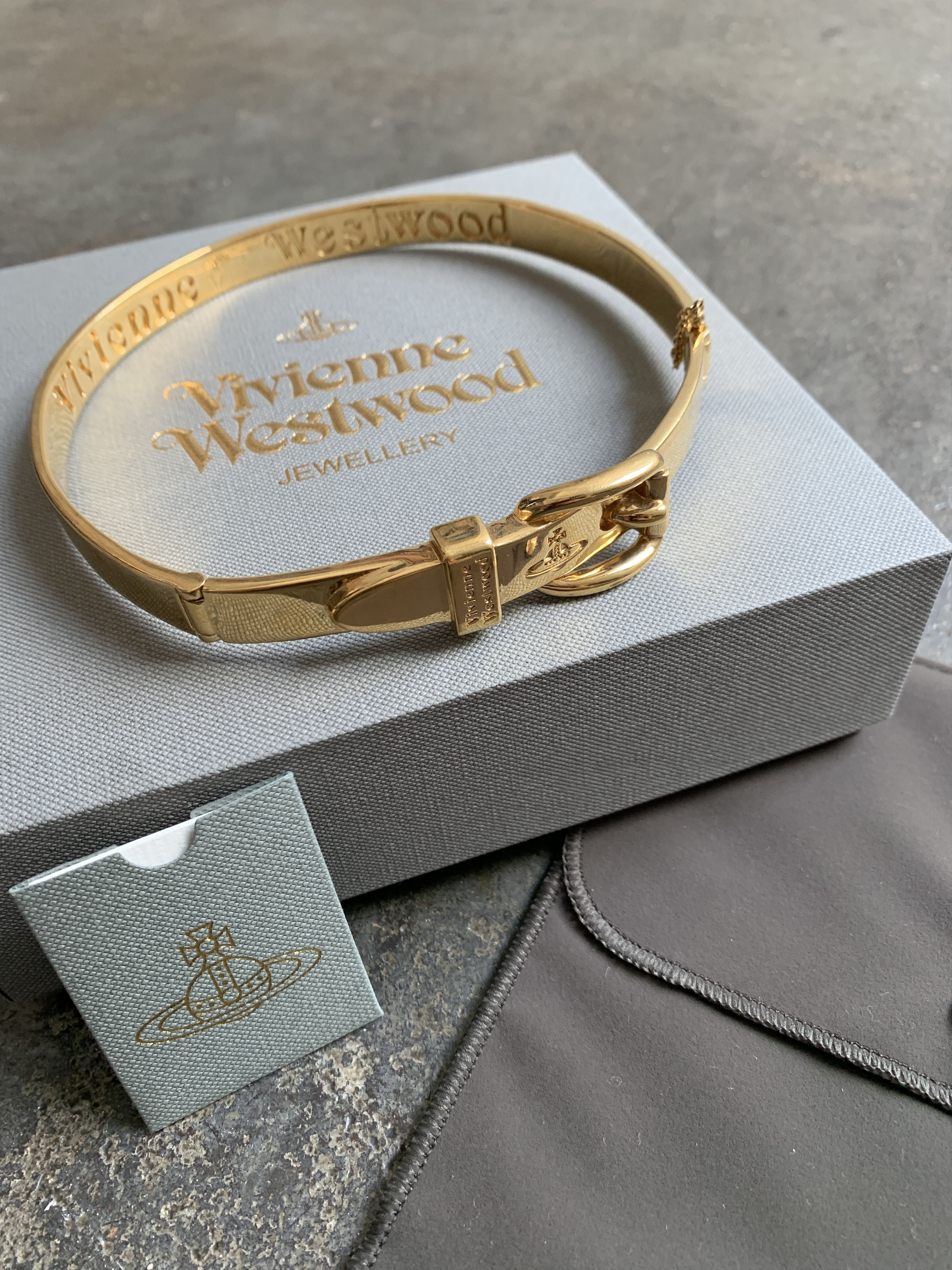 Vivienne Westwood Rare Belt Choker Bangle w/ Tons of Engraving