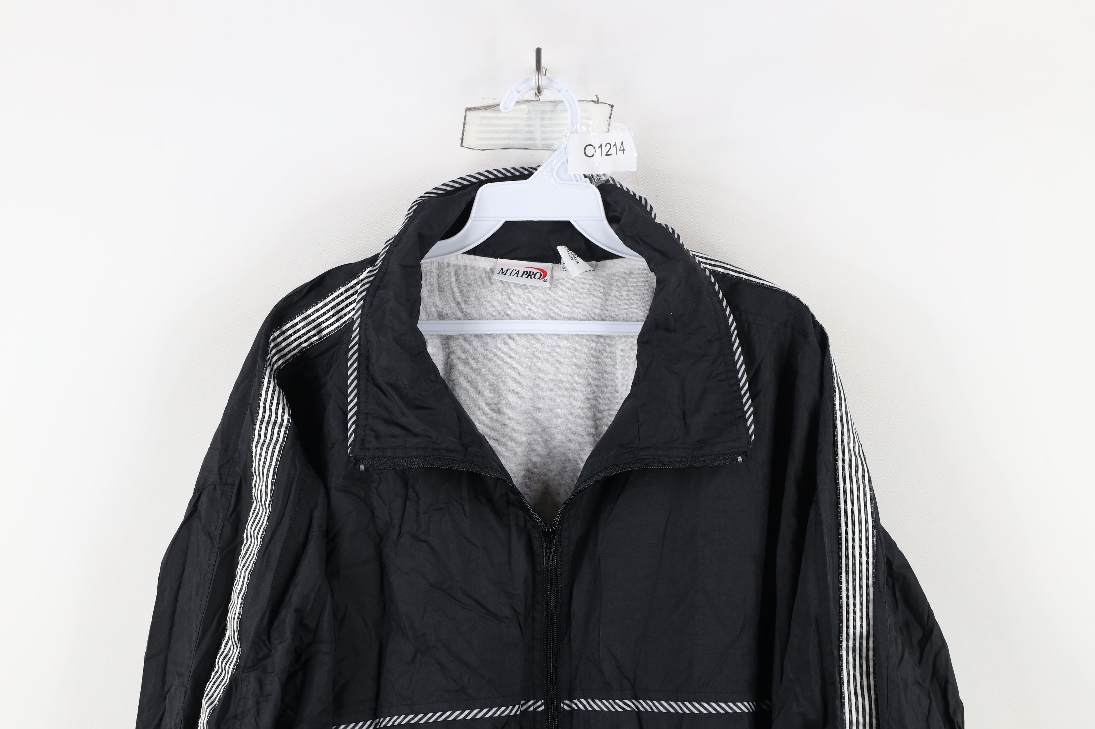 Vintage Vintage 90s Streetwear Full Zip Windbreaker Jacket Black Size XL / US 12-14 / IT 48-50 - 2 Thumbnail