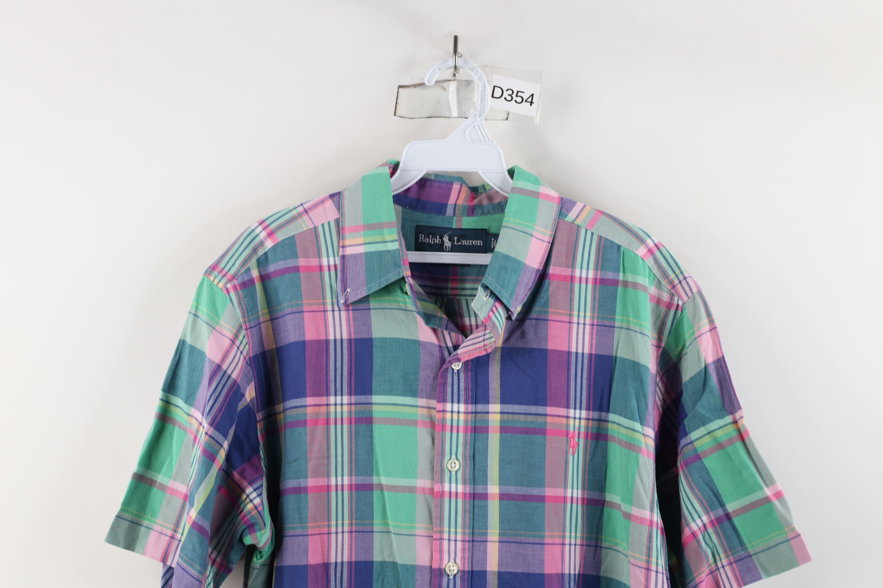 Ralph Lauren × Vintage Vintage 90s Ralph Lauren Madras Plaid Button Down Shirt Size US M / EU 48-50 / 2 - 2 Thumbnail