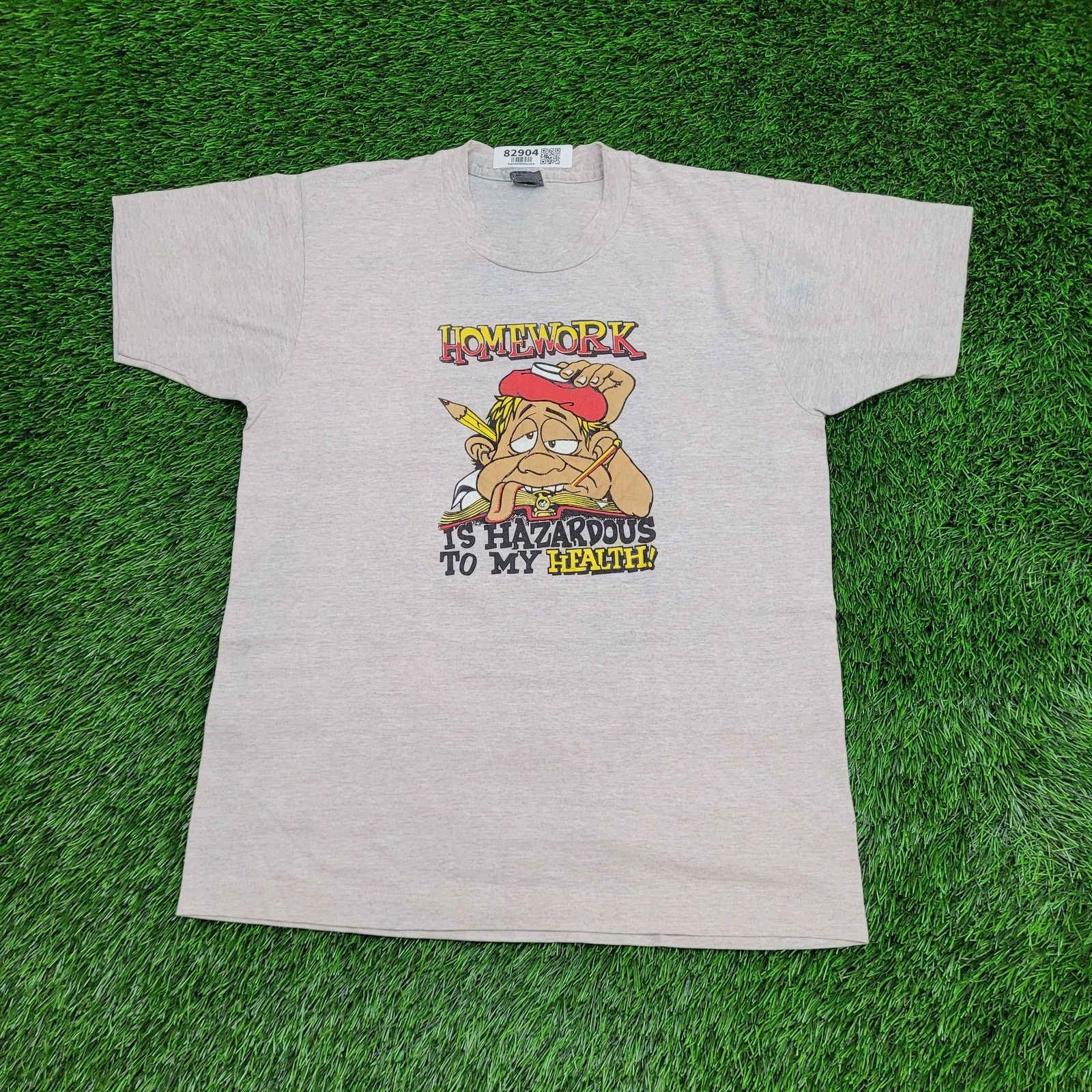 Vintage VTG Homework is Hazardous To My Health Funny School Shirt L Size US L / EU 52-54 / 3 - 1 Thumbnail