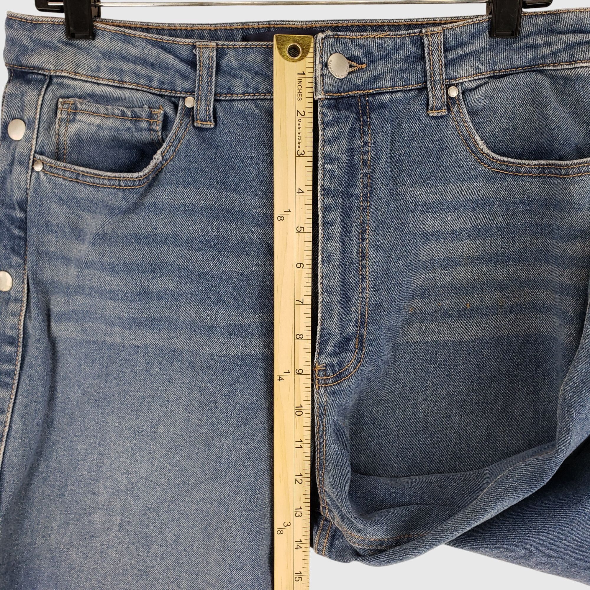 Other Rachel Roy High-Rise Wide-Leg Denim Jeans With Snap Button Size 24" / US 00 / IT 34 - 9 Thumbnail
