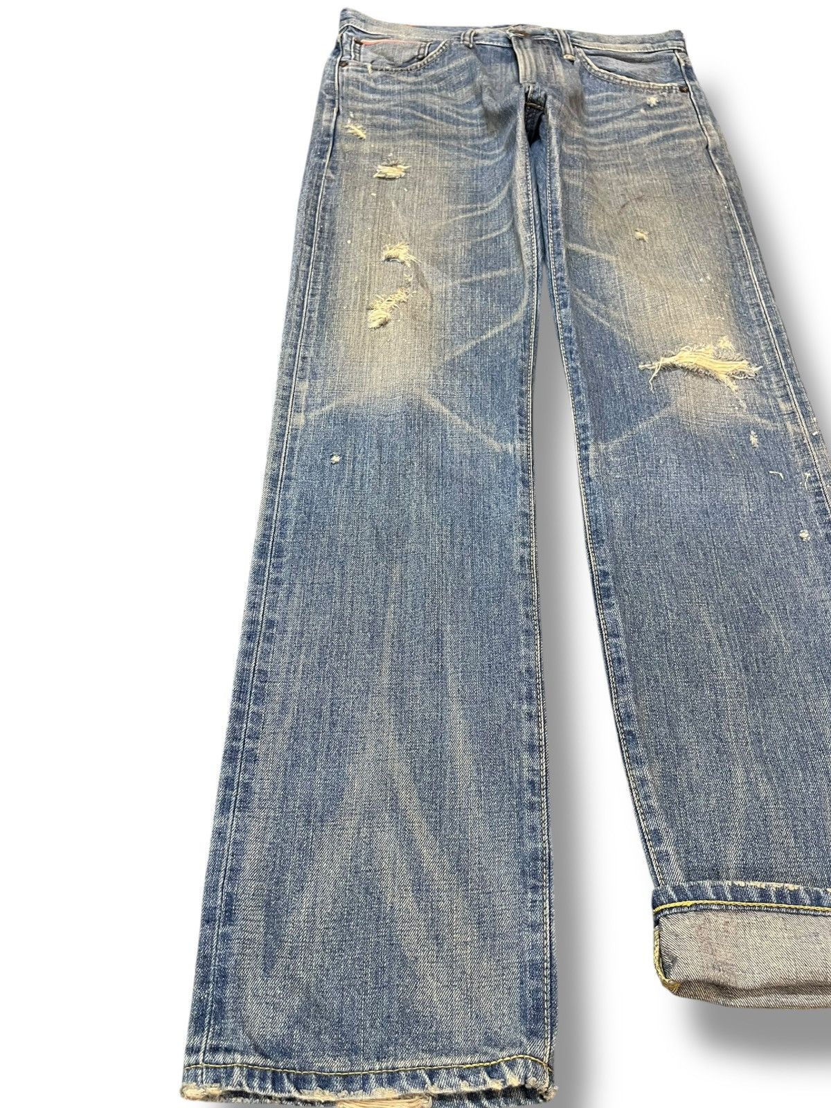 Edwin Vintage Edwin 505zx Selvedge Buckle Belt Distressed Denim Size US 31 - 3 Thumbnail