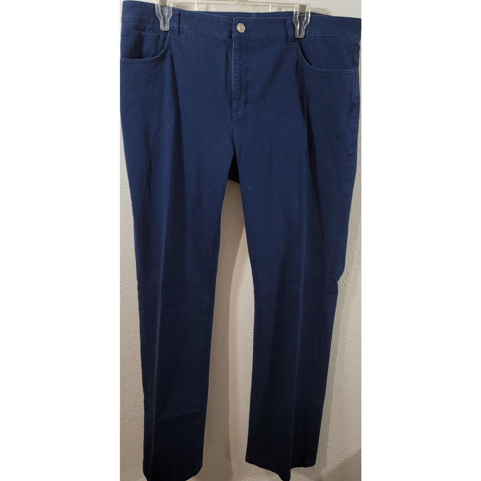 Chaps Chaps Dark Blue Flat Front Denim Jeans 16 Soft Straight Leg Size 38" / US 16 / IT 52 - 2 Thumbnail