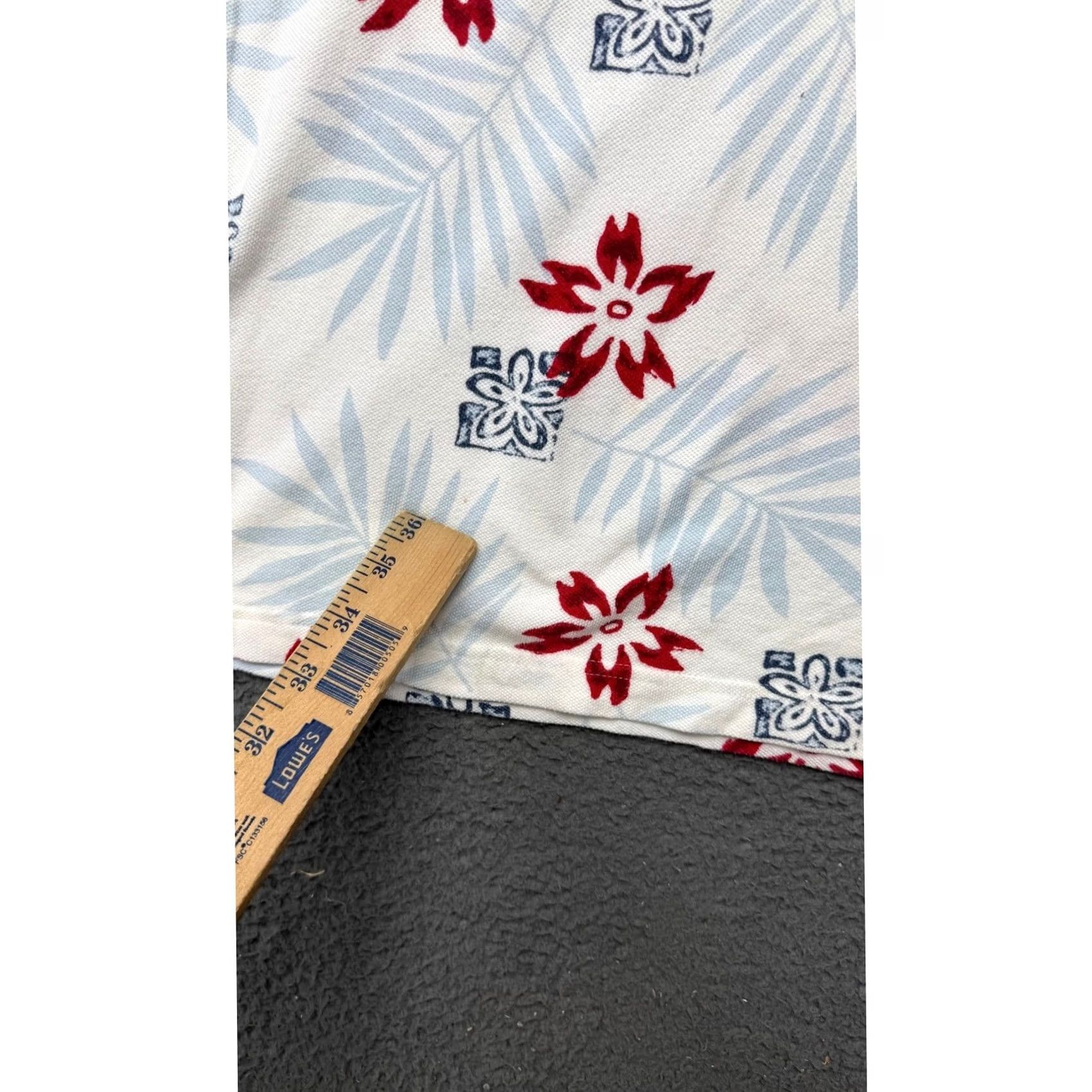 Ralph Lauren VINTAGE Chaps Ralph Lauren Polo Shirt Floral Short Sleeve Mens L White Red Casual Size US L / EU 52-54 / 3 - 5 Thumbnail
