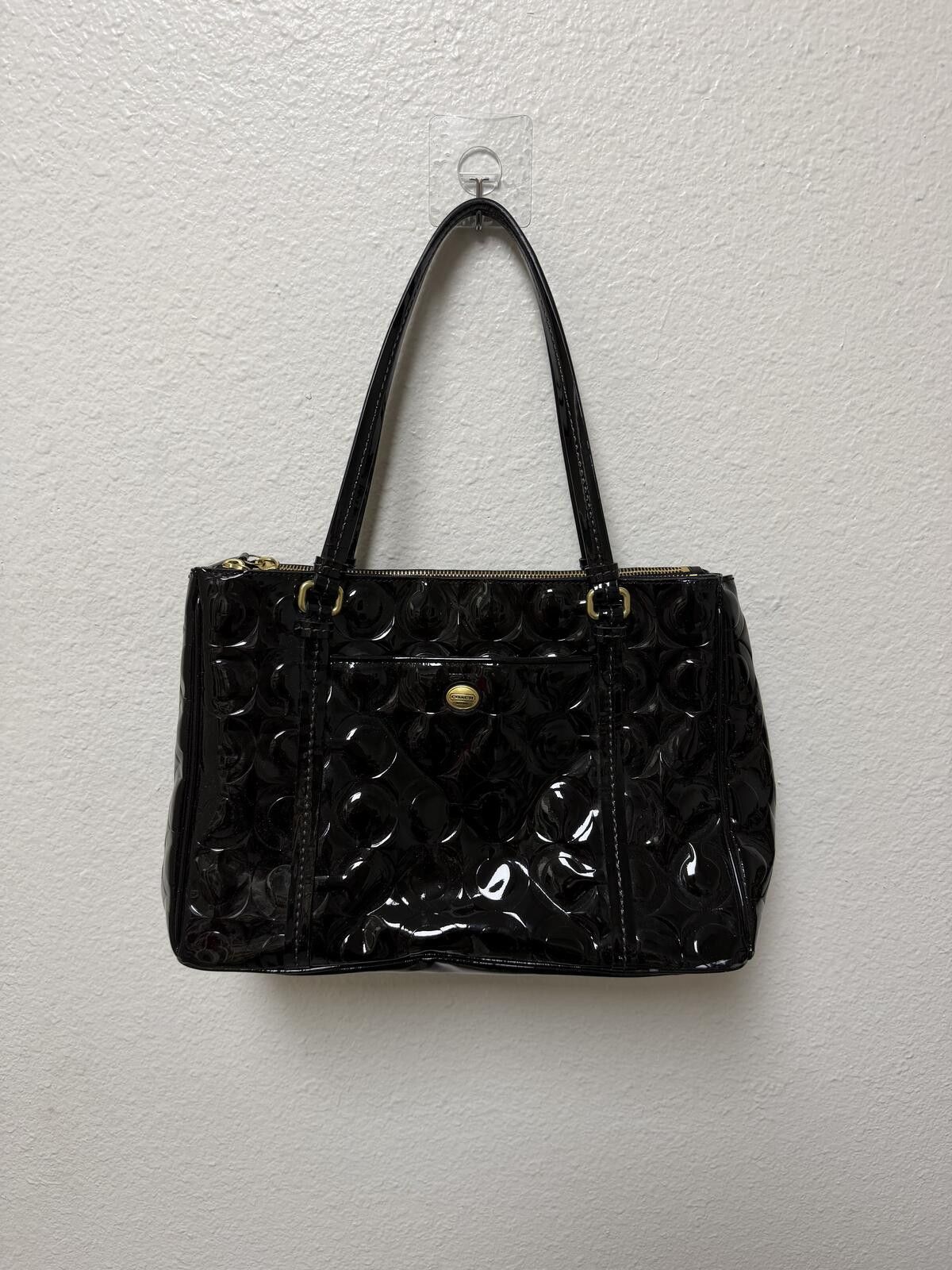 Coach Coach Black Patent Leather Shoulder Bag Size ONE SIZE - 1 Thumbnail