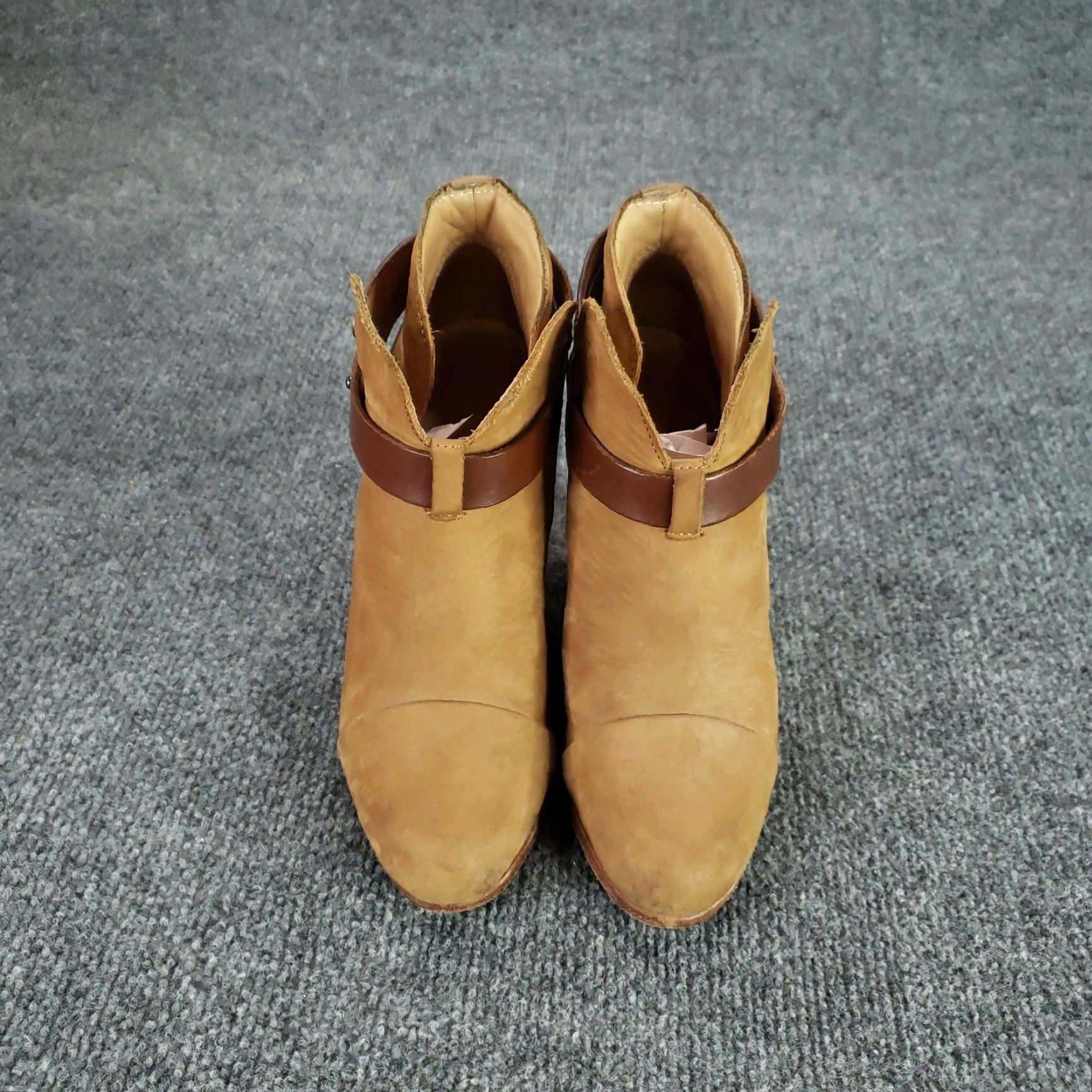 Rag & Bone rag & bone Harrow Boots Womens Size 7 Tan Leather Ankle Booties Stacked Heel ZZ Size US 7 / IT 37 - 3 Thumbnail