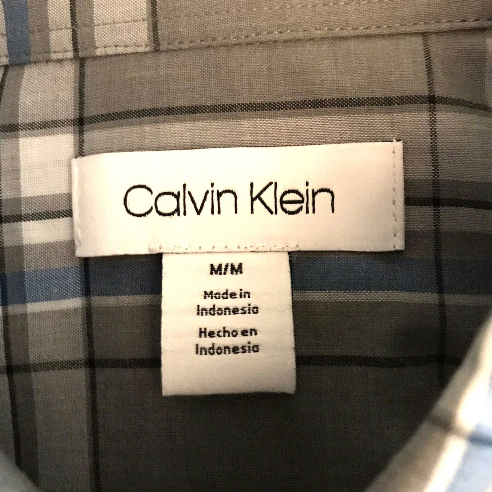 Calvin Klein Calvin Klein Shirt Mens Medium Urban Grey Plaid Lightweight Cotton Blend Button-Up Casual NEW Size US M / EU 48-50 / 2 - 2 Thumbnail