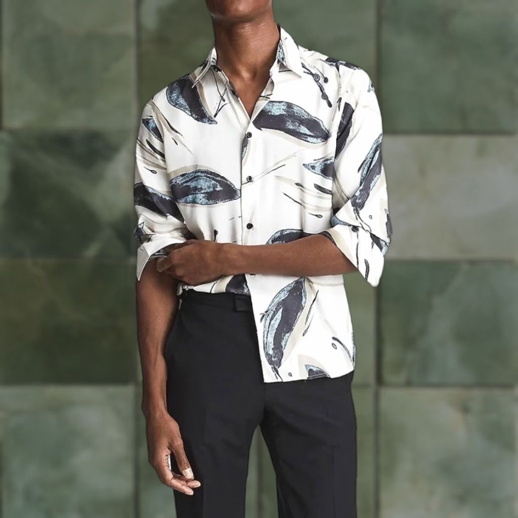 Reiss REISS Sab Painted Print Shirt Regular Fit Button Up Sz XXL EUC Size US XXL / EU 58 / 5 - 1 Thumbnail