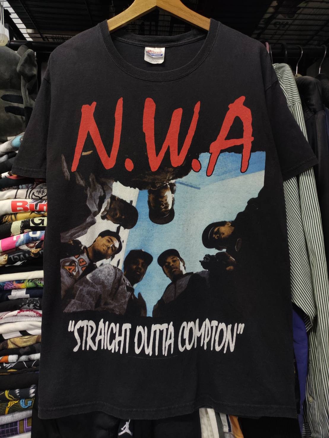 Dr. Dre Vtg 00's N.W.A. "Straight Outta Compton" Album Promo T-Shirt Size US L / EU 52-54 / 3 - 2 Thumbnail