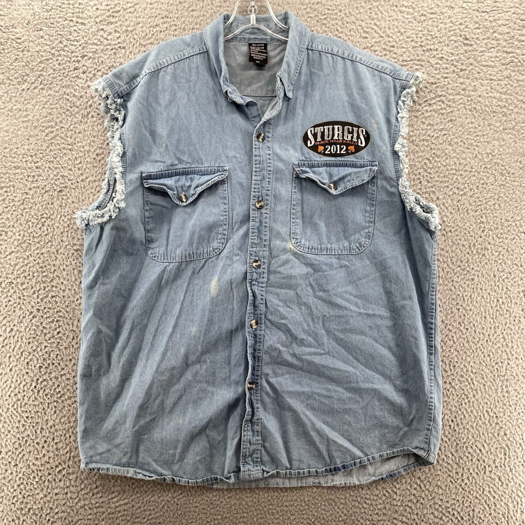Vintage VINTAGE Sturgis Hot Leathers Shirt Men's 2XL 72 Years 2012 Moto Biker Rocker Grunge 90s Size US XXL / EU 58 / 5 - 2 Thumbnail
