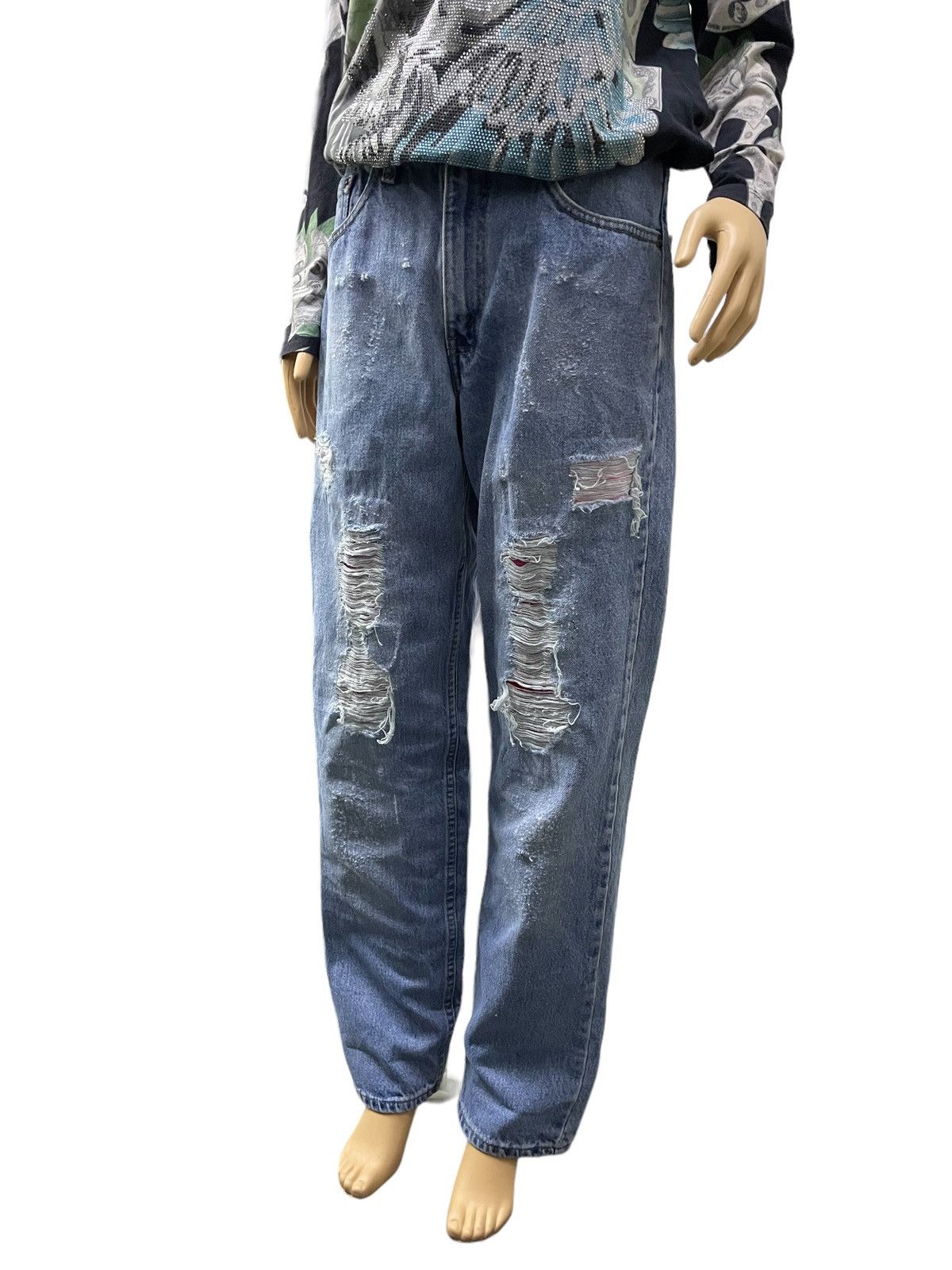 Hysteric Glamour × Levi's × Vintage Vintage Levis 550 Loose Fit Distressed Frayed Jeans Size US 29 - 5 Thumbnail