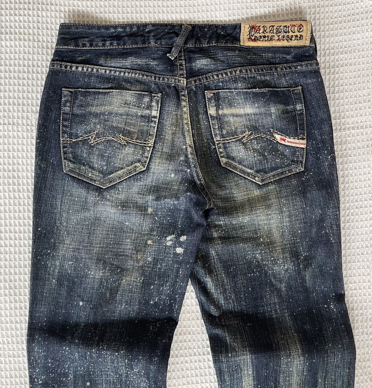 Parasuco Vintage🔥PARASUCO🔥Bootcut Rusty Blue Paint Denim Punk Size US 31 - 6 Thumbnail