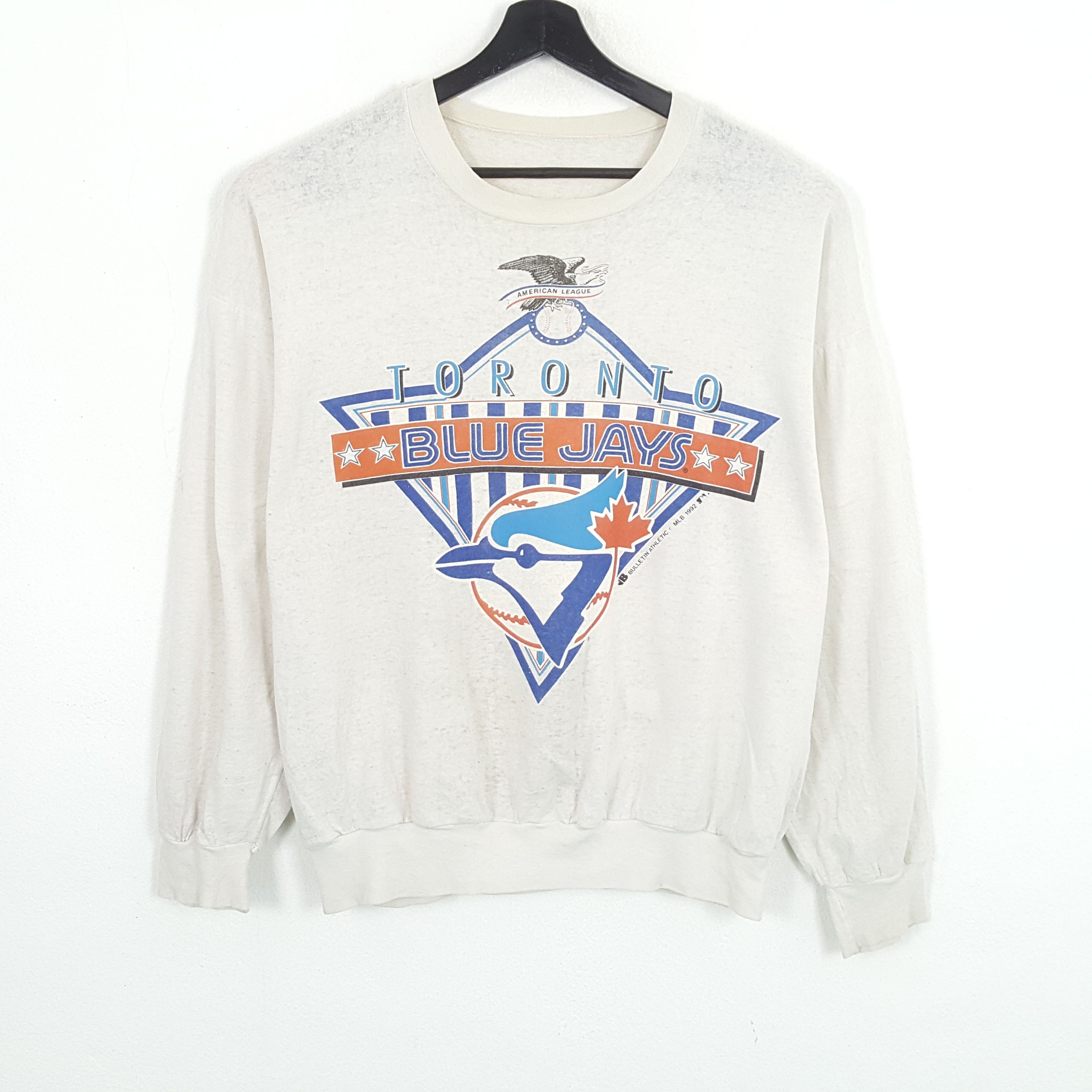 MLB × Vintage TORONTO BLUE JAYS Baseball Vintage Distressed Sweatshirt Size US XL / EU 56 / 4 - 1 Thumbnail