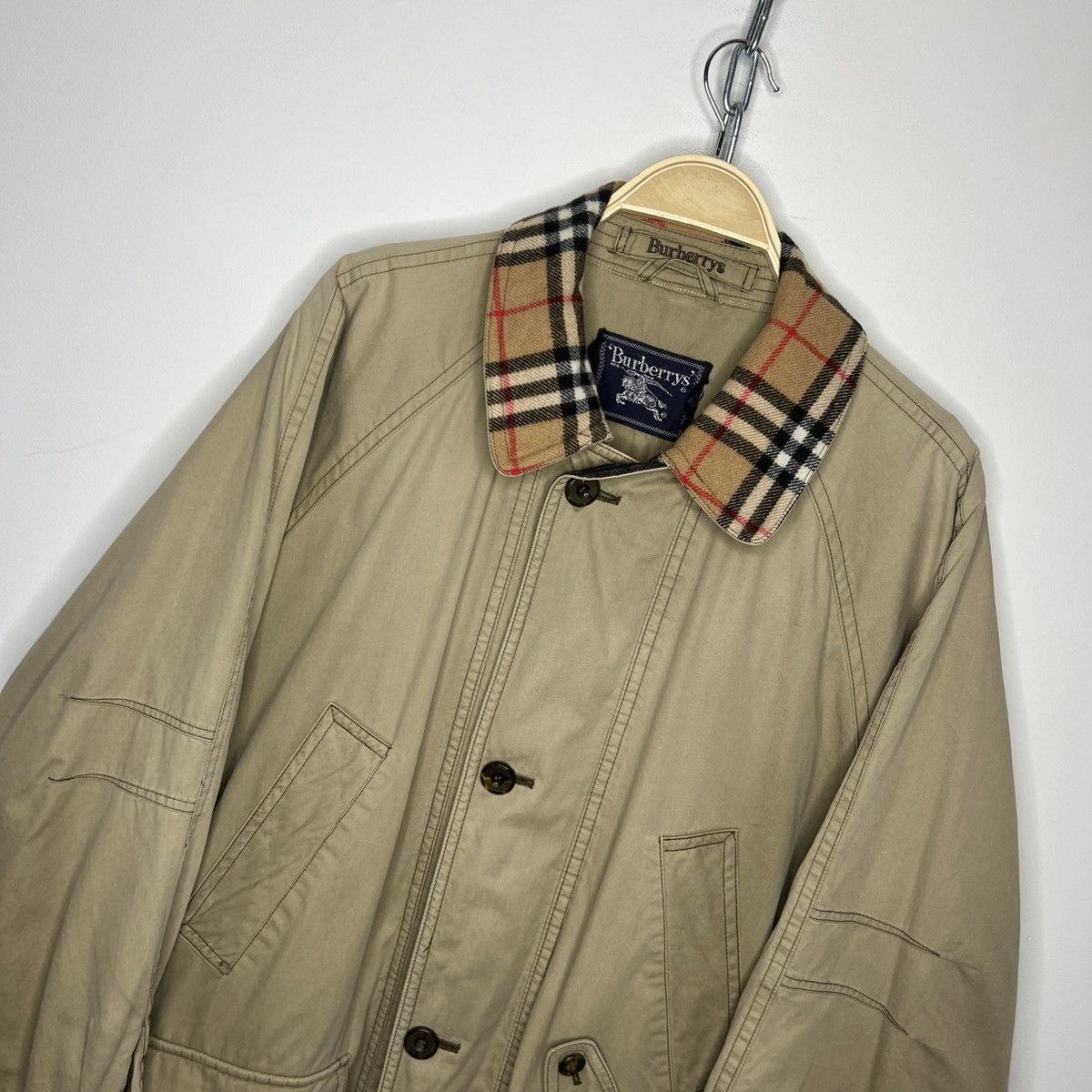 Burberry × Designer × Vintage Burberry Nova Check Vintage Coat Jacket Parka Beige 90s Size US M / EU 48-50 / 2 - 4 Thumbnail
