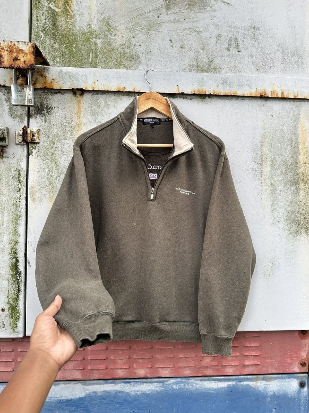 Michiko Koshino London 👹Michiko Koshino London Olive Green Pullover Jacket Size US S / EU 44-46 / 1 - 5 Thumbnail