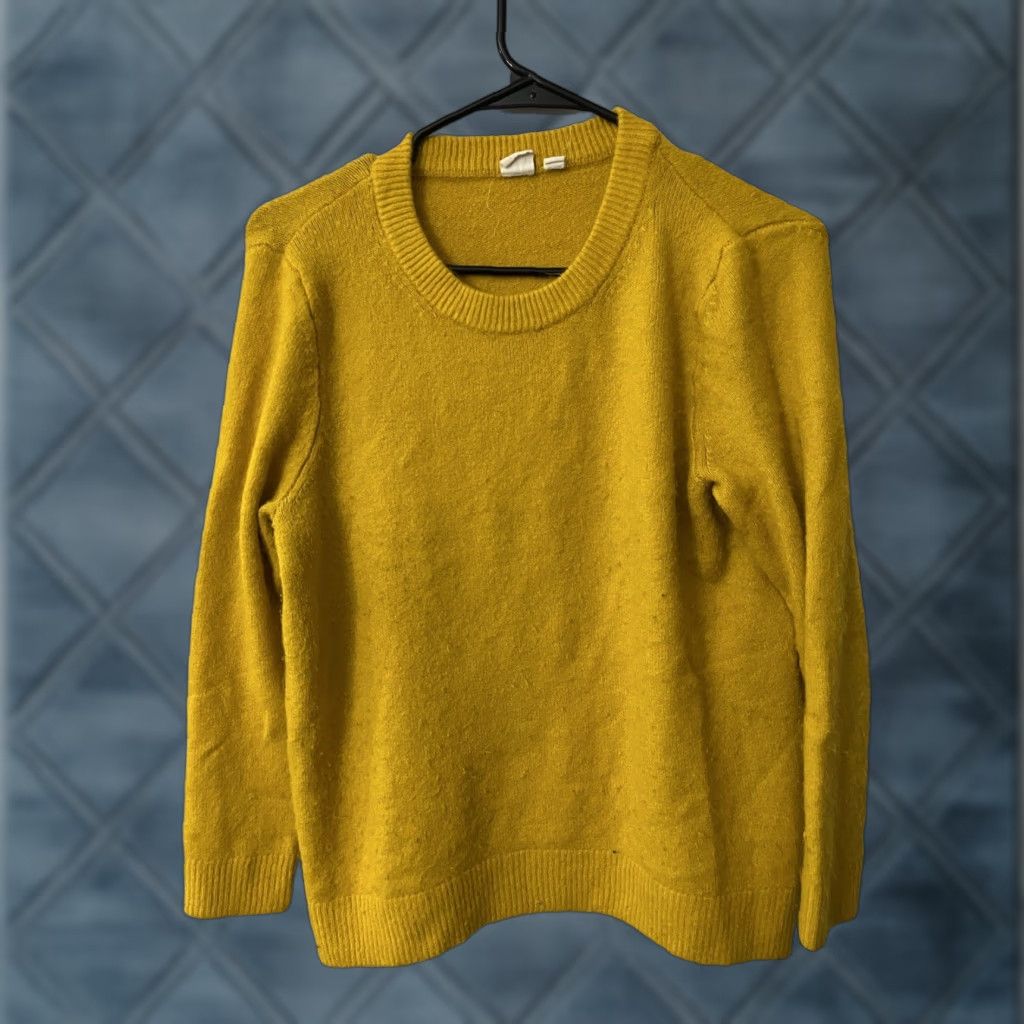 Gap GAP Women's Pullover Sweater 3/4 Sleeve Acrylic Knit Solid Yellow M Size M / US 6-8 / IT 42-44 - 1 Thumbnail
