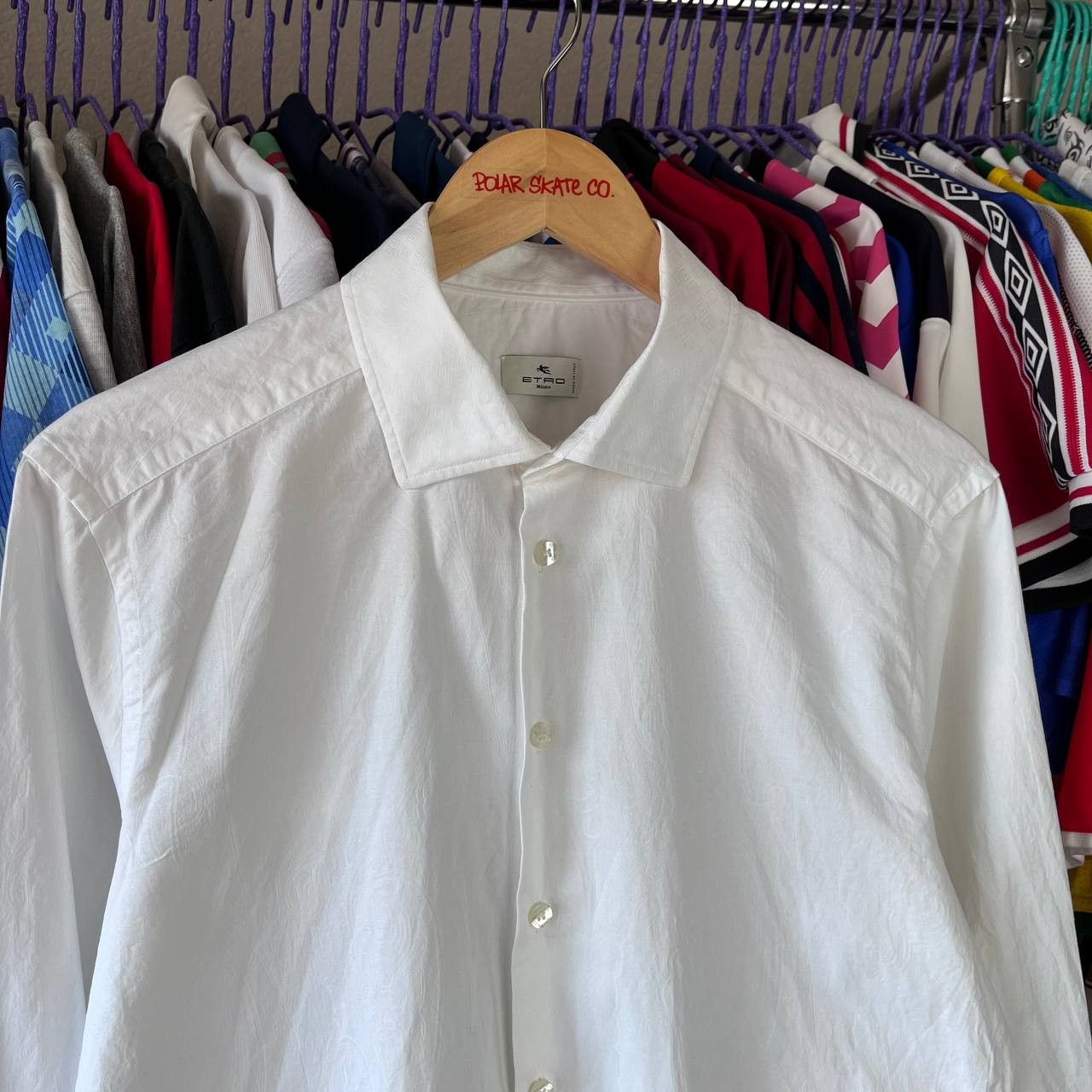 Etro Etro Milano White Floral Button-Up Shirt Made in Italy Size US L / EU 52-54 / 3 - 2 Thumbnail