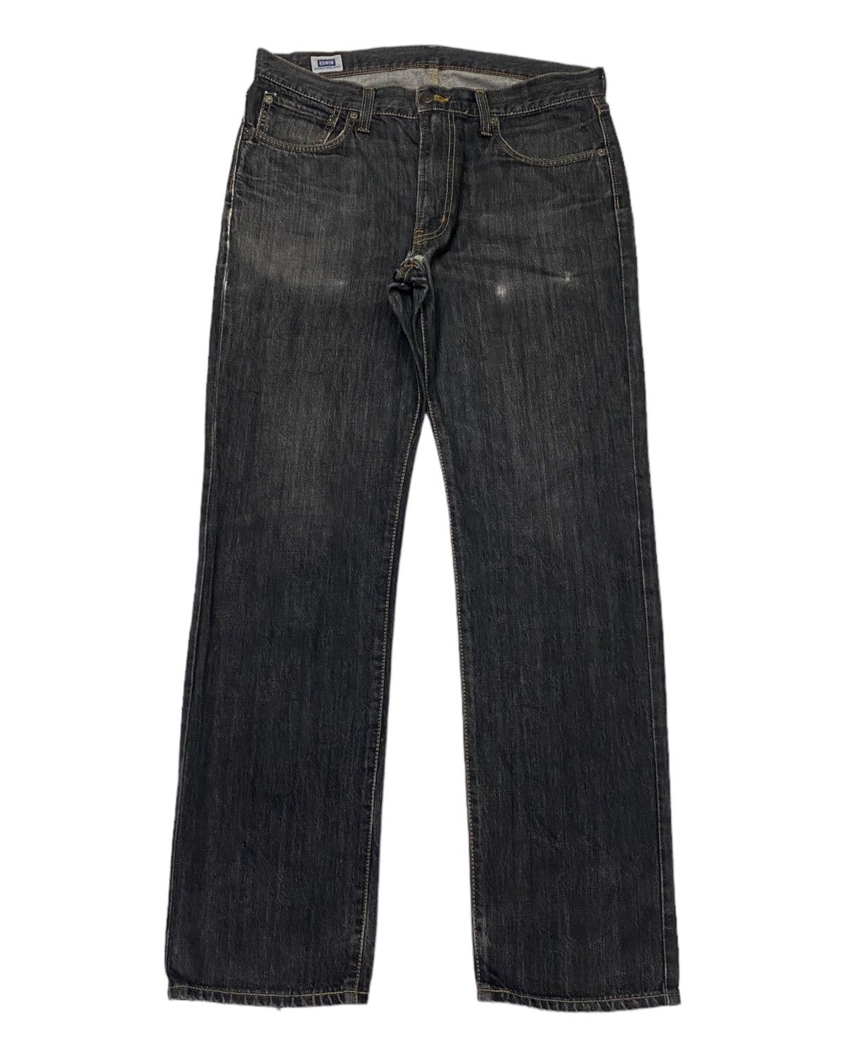 image of Distressed Denim Edwin 503 Regular Baggy Denim Jeans in Black, Men's (Size 36)