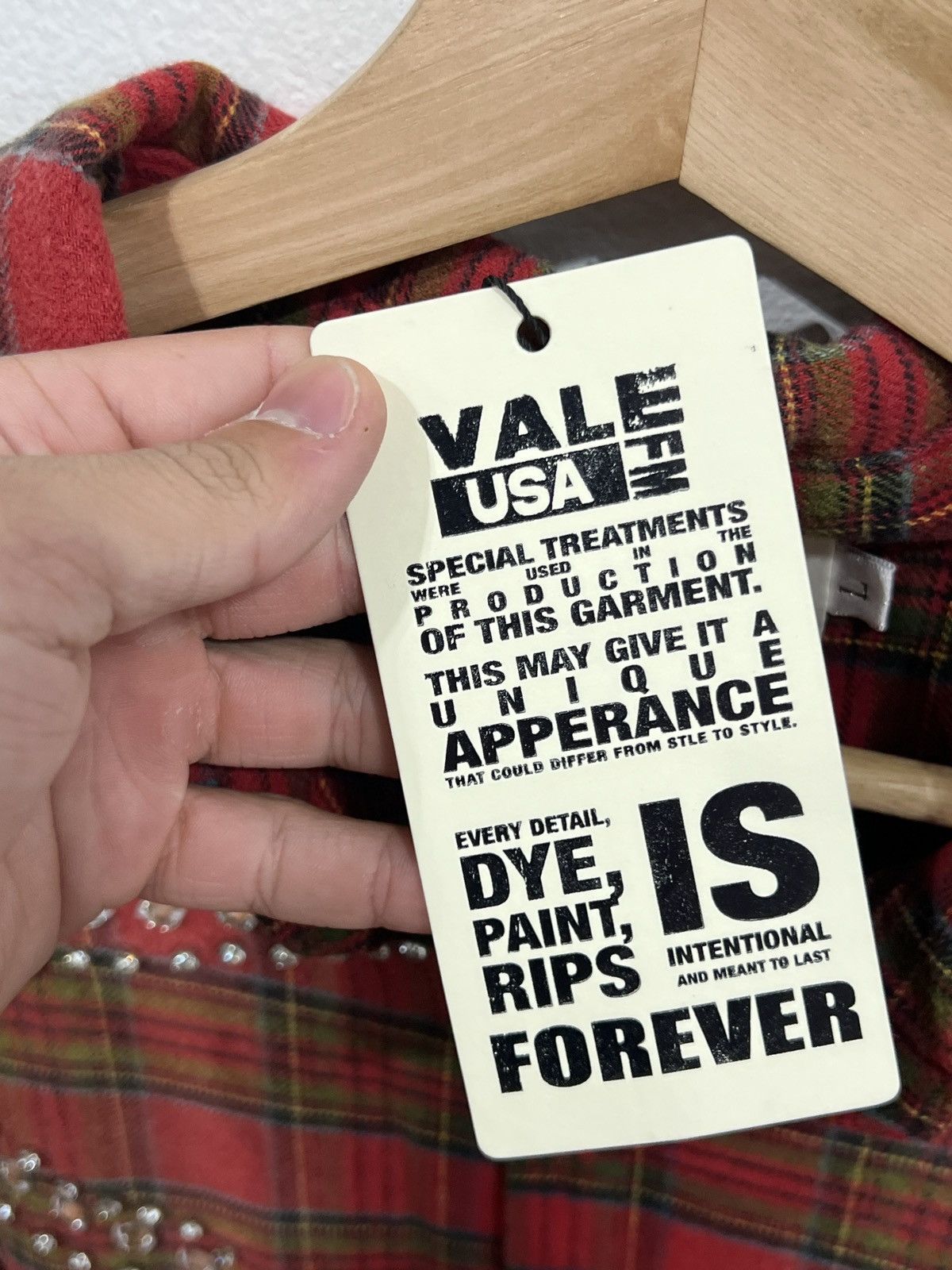 Vale Vale Forever Studded Red Haze Flannel Size US L / EU 52-54 / 3 - 3 Thumbnail