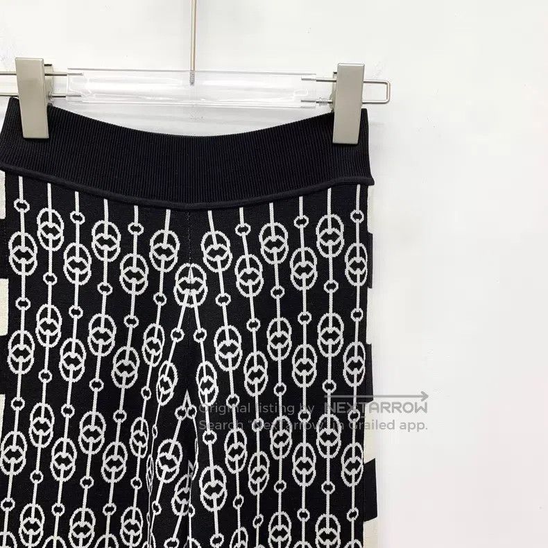 Hermes Hermes Black Printed Knit Drawstring Trousers Size 24" / US 00 / IT 34 - 3 Thumbnail
