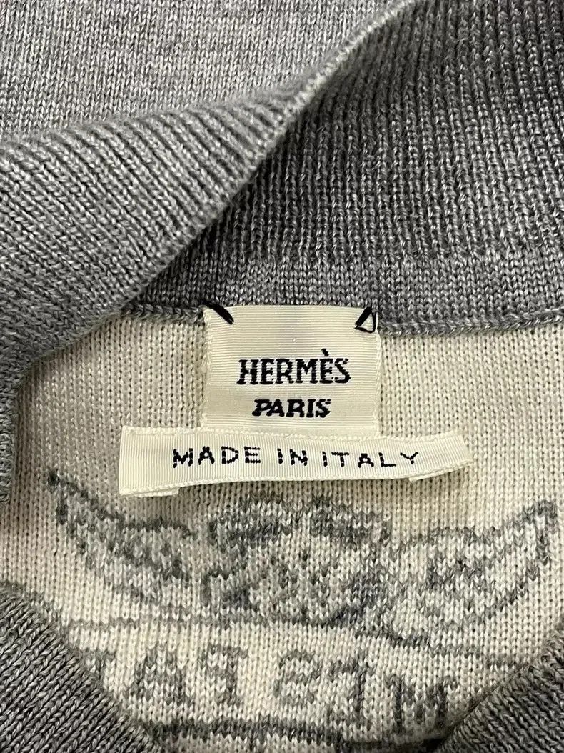 Hermes Hermes Grey Cashmere Printed Dress Size XS / US 0-2 / IT 36-38 - 4 Thumbnail