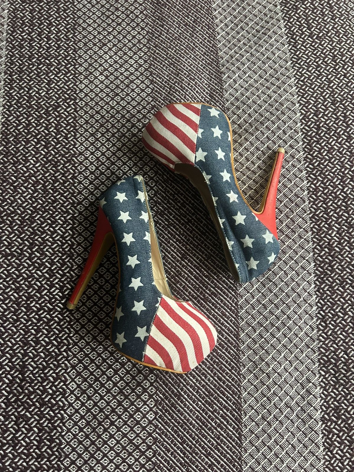 Vintage Vintage Women Heels American Flag Y2K Style Crazy Item Sz 37 Size US 6.5 / IT 36.5 - 5 Thumbnail