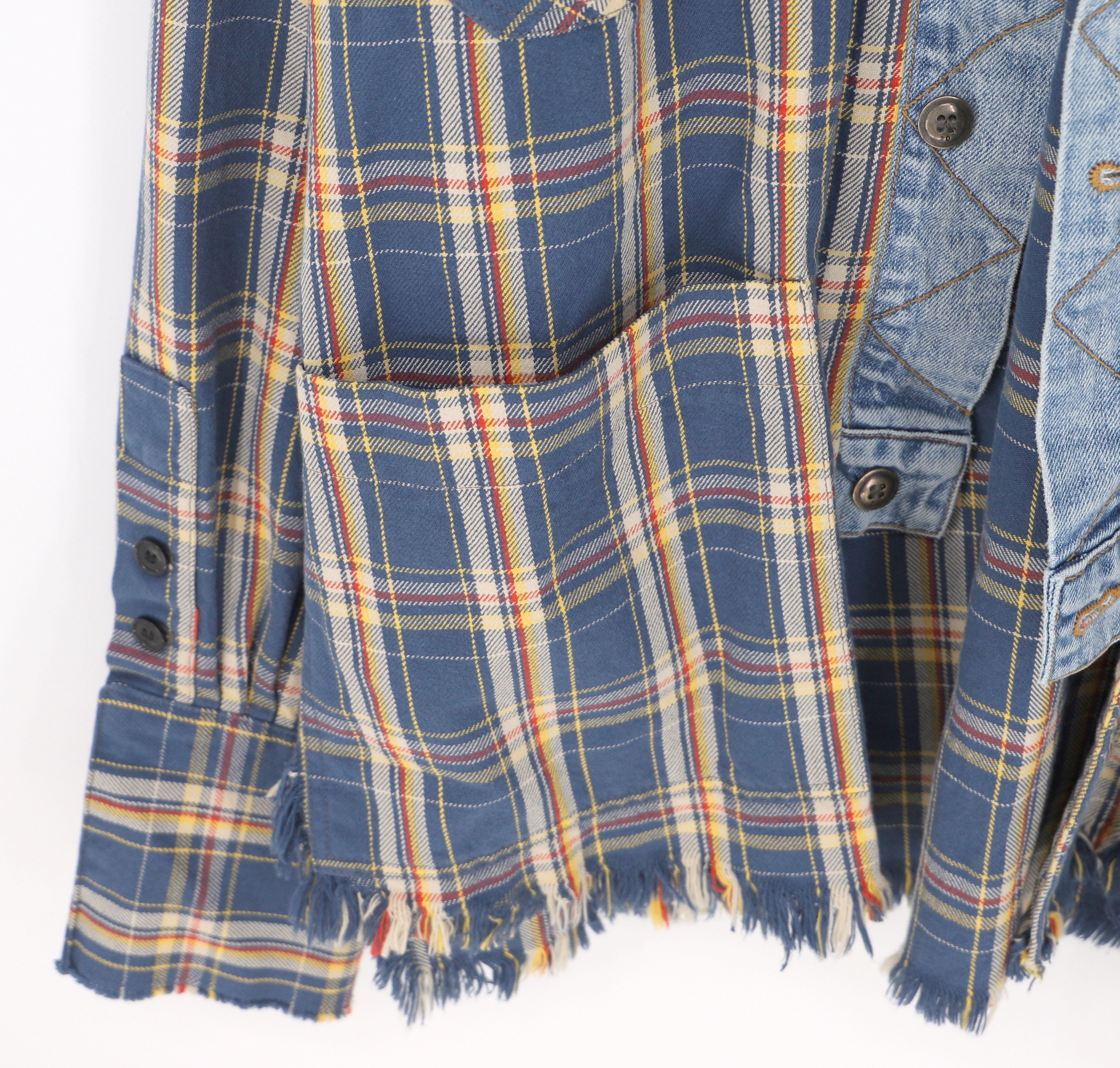 Greg Lauren GREG LAUREN Trucker Front Boxy Button Up Shirt Plaid Size 4 Size US XL / EU 56 / 4 - 4 Thumbnail