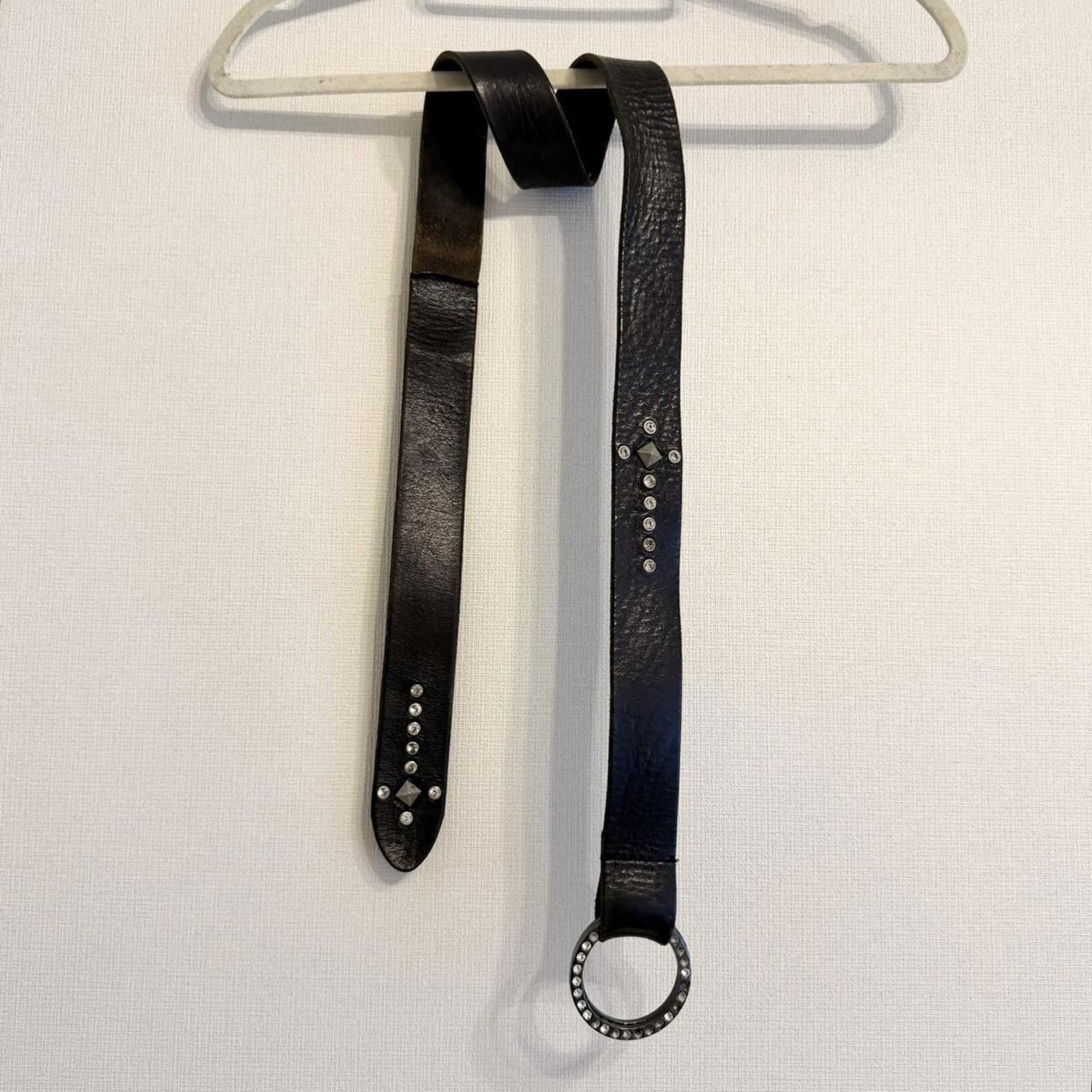 Other Genuine leather 2000s y2k rhinestone biker style belt Size ONE SIZE - 2 Thumbnail