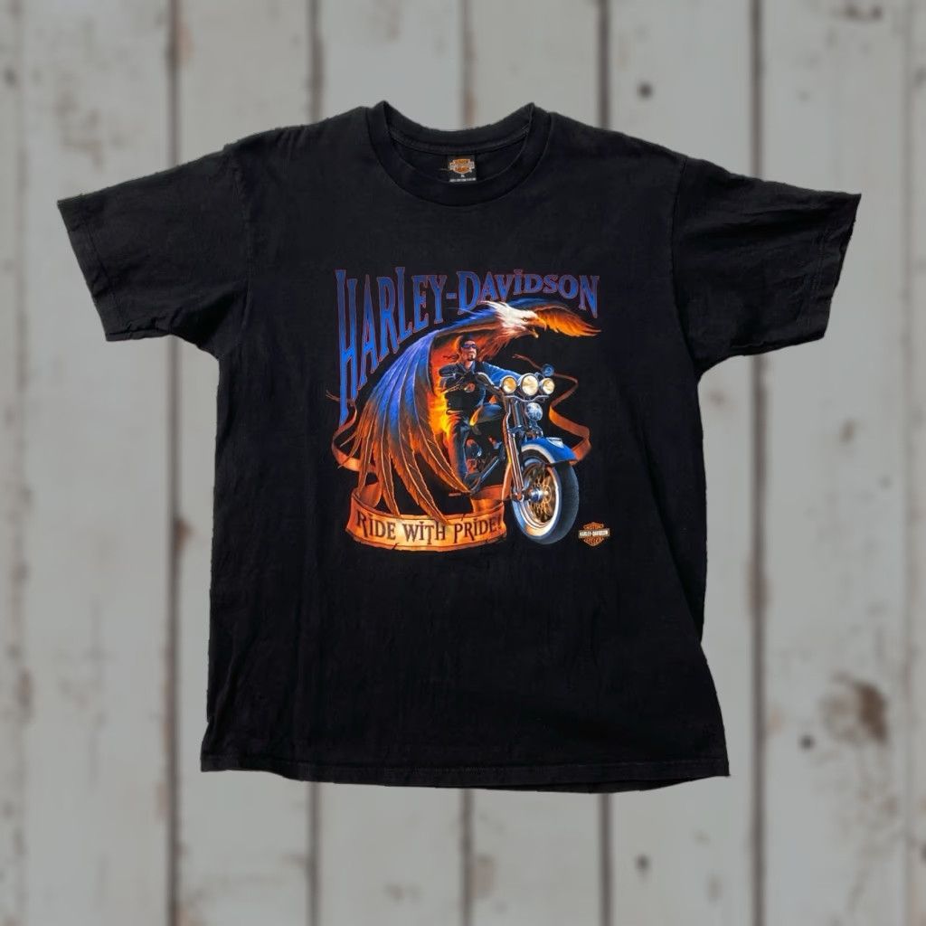 Harley Davidson VINTAGE Harley-Davidson San Diego Graphic T Shirt XL Eagle Mens T-Shirt Graphic Print Short Sleeve Black 2000s 90s Biker Motorcycle Size US XL / EU 56 / 4 - 1 Thumbnail