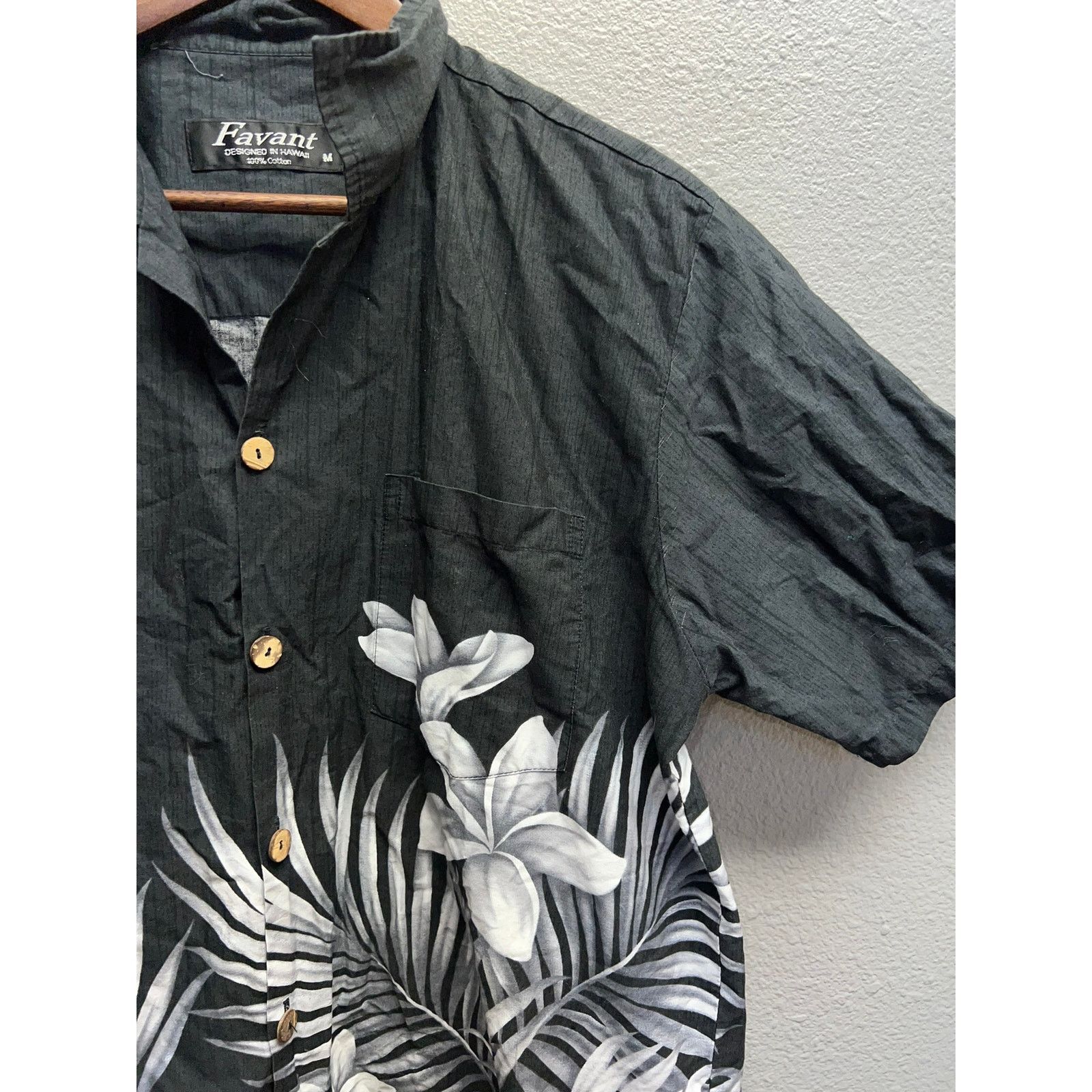 Other Favant Hawaiian Shirt Hawaii Button Down Black White Top Tee Size US M / EU 48-50 / 2 - 4 Thumbnail