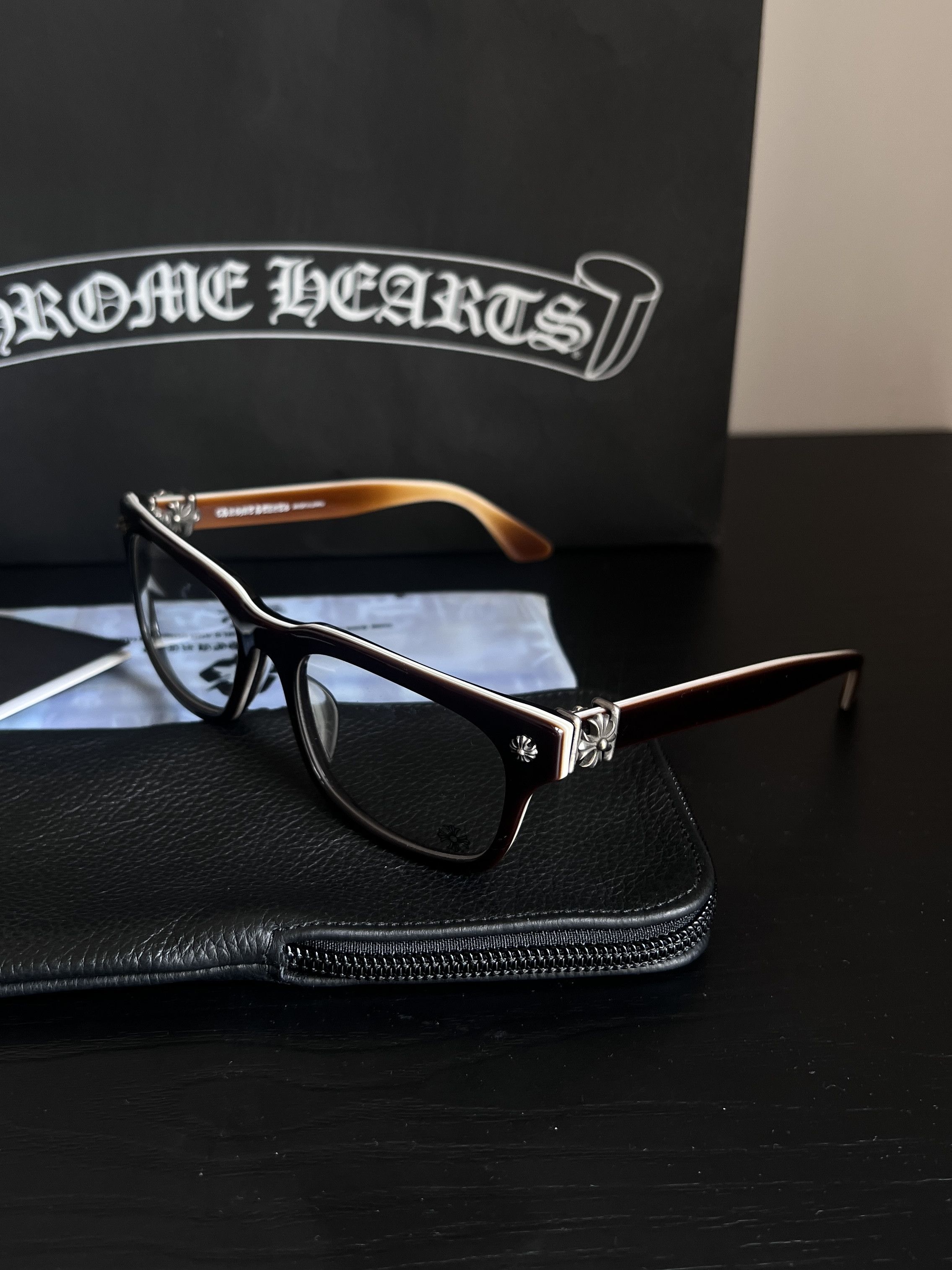 Chrome Hearts Chrome Hearts VAGILANTE BROWN BONE BROWN GLASSES Size ONE SIZE - 2 Thumbnail