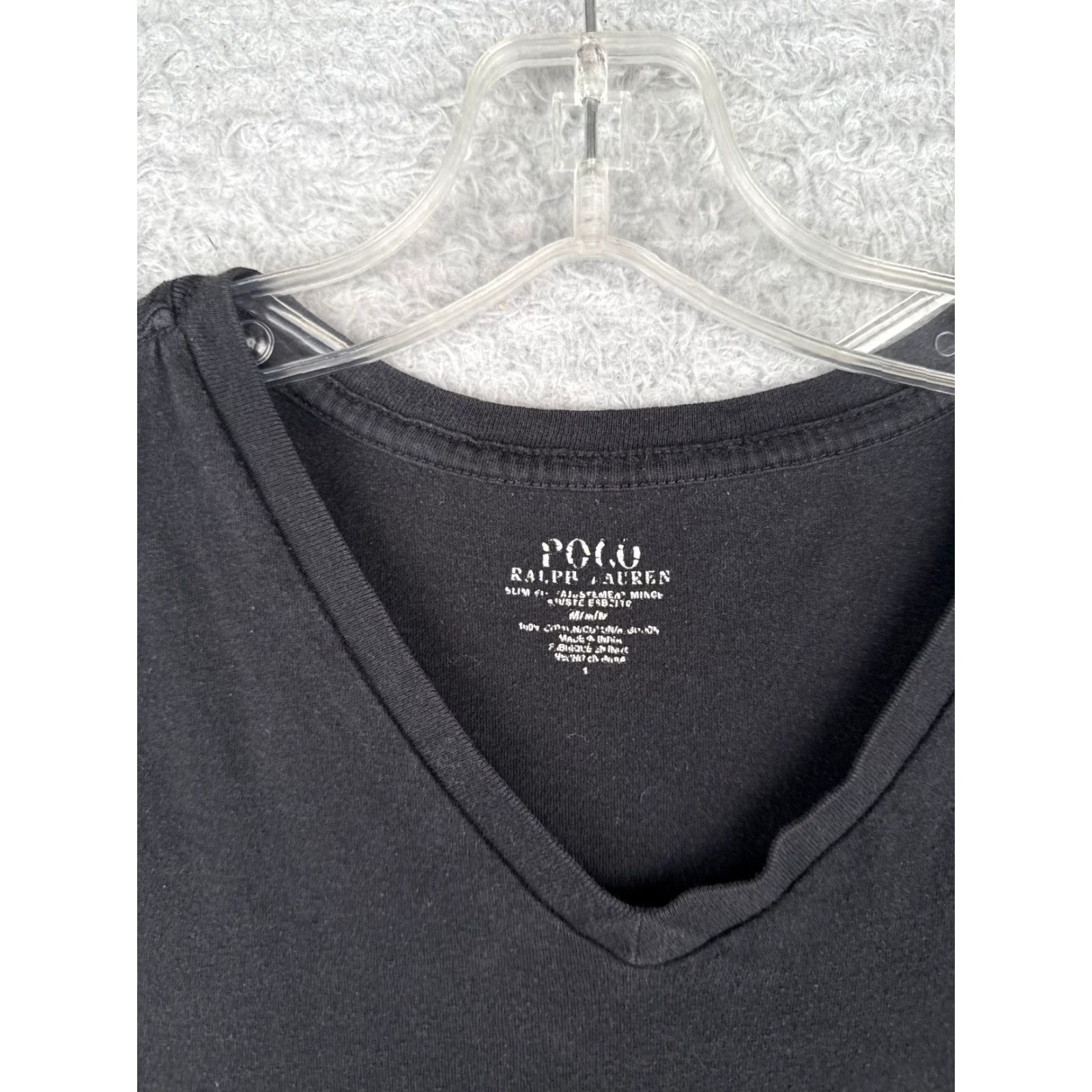 Polo Ralph Lauren Polo Ralph Lauren Sport Shirt Mens Medium Black V-Neck Short Sleeve Slim Fit Cotton Size US M / EU 48-50 / 2 - 7 Thumbnail