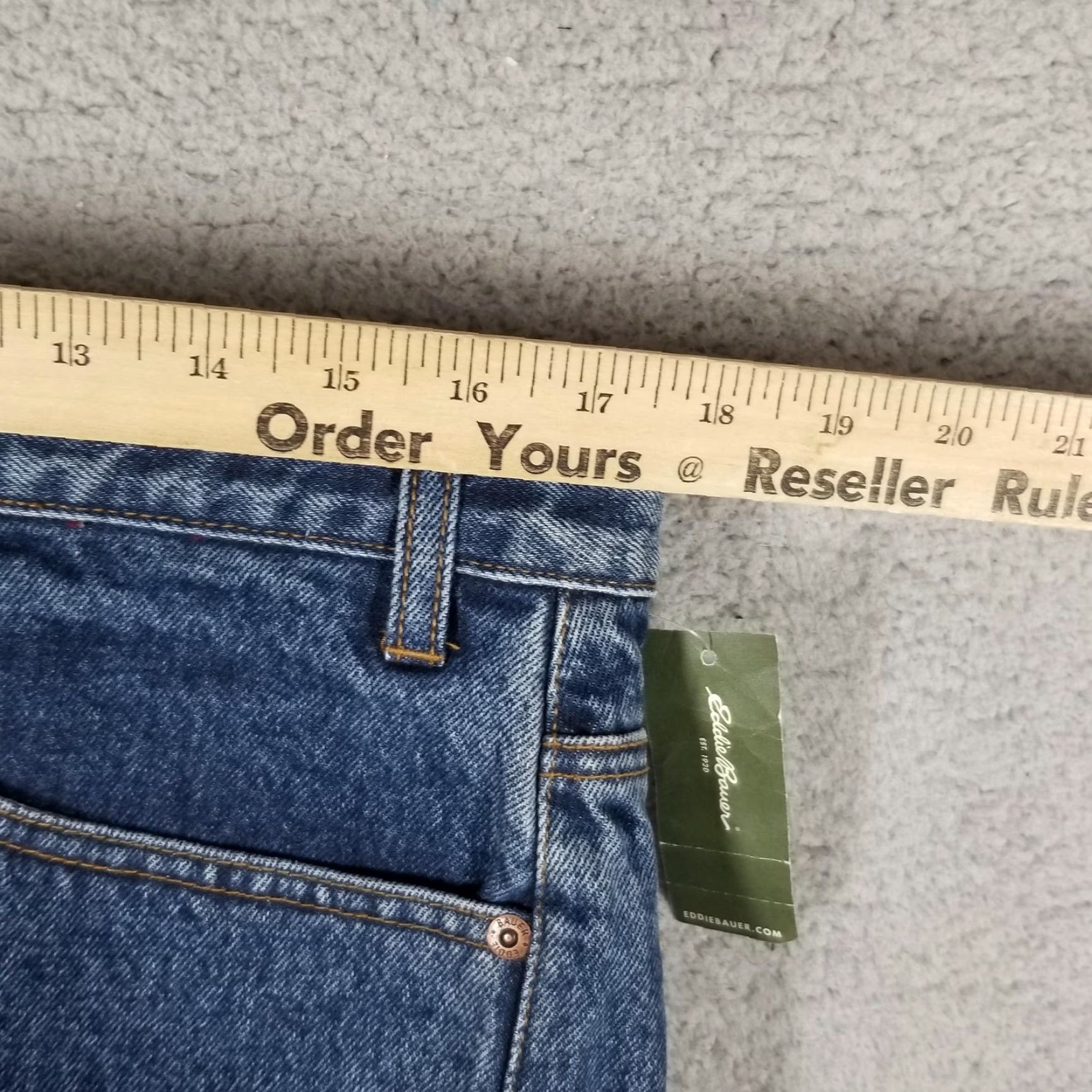 Eddie Bauer EDDIE BAUER Jeans Relaxed Fit Flannel Lined Denim 36x32 Blue Stonewashed Grunge Mens Size US 36 / EU 52 - 5 Thumbnail