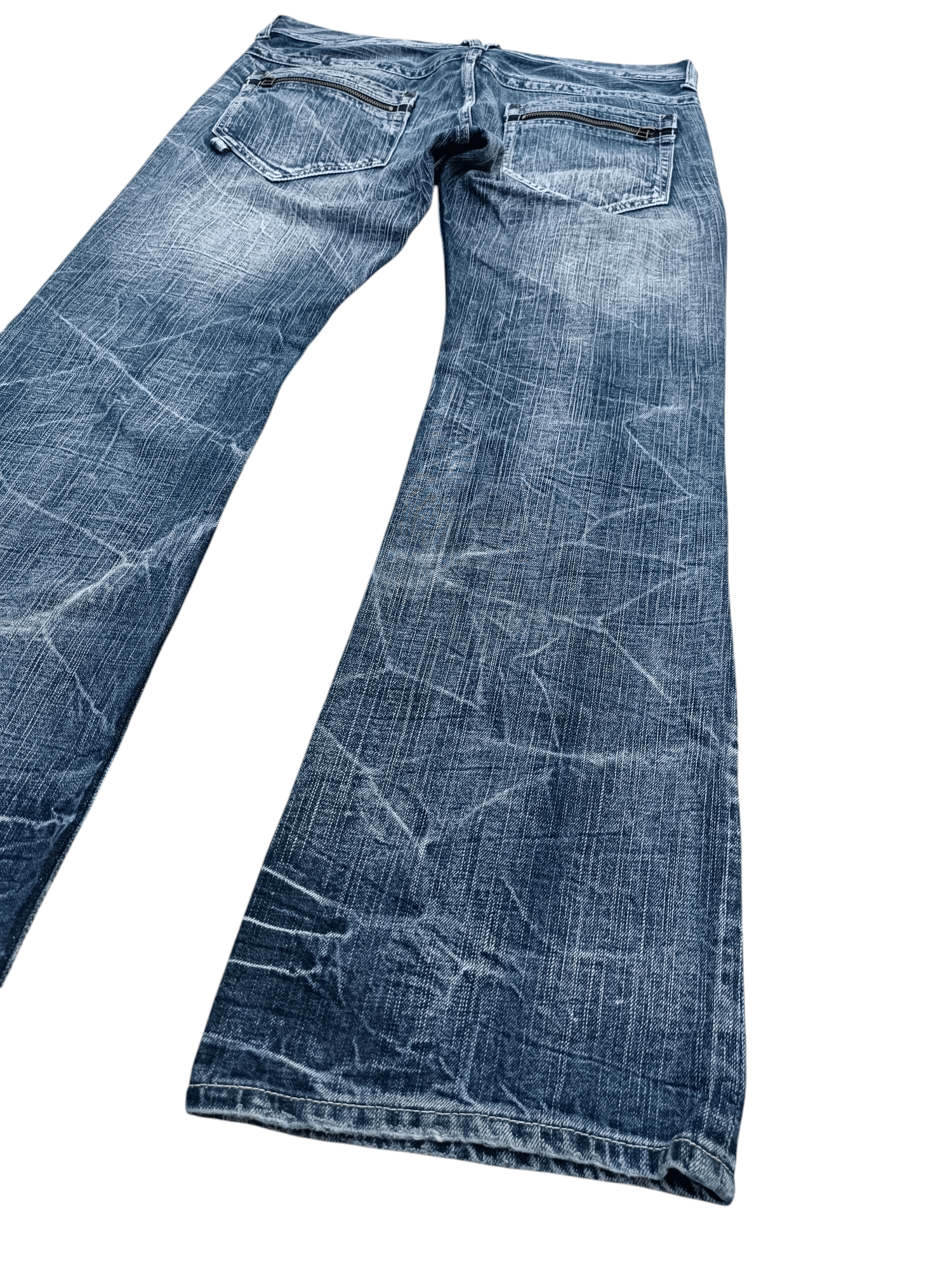 If Six Was Nine FLARED💥SORRIDERE WHISKERS FADED DENIM PANT Size US 34 / EU 50 - 3 Thumbnail