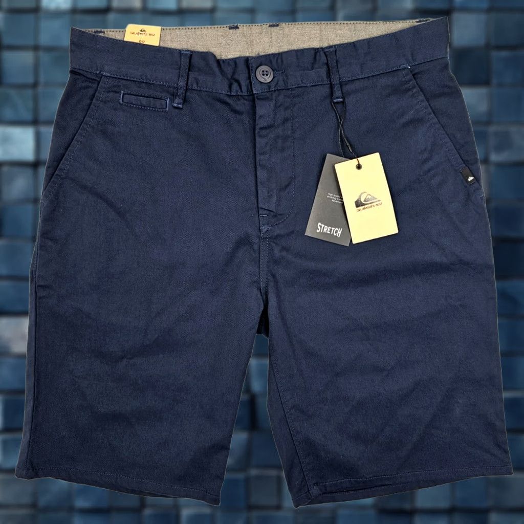 Quiksilver Quiksilver Bermuda Shorts Men 31 Blue Cotton Polyester Golf Casual Pockets 9" Inseam Straight-Leg Chino Stitch Front Flat Front NWT Size US 31 - 1 Thumbnail