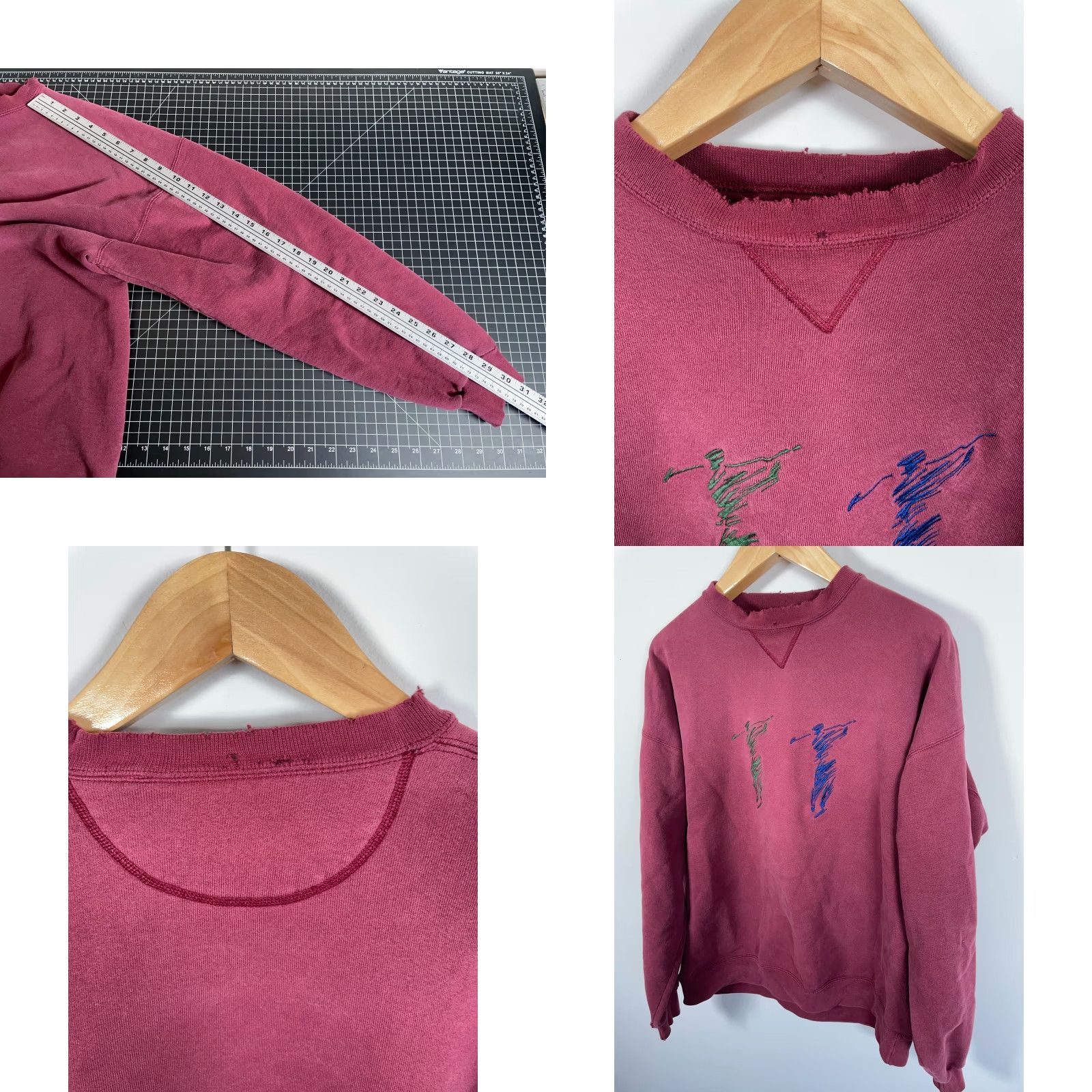 Soffe VINTAGE Soffe Sweatshirt Golf Distressed 2XL Dark Red Heavyweight Crewneck Men/Adult Regular 90s Embroidered Graphic Print Size US XXL / EU 58 / 5 - 8 Thumbnail