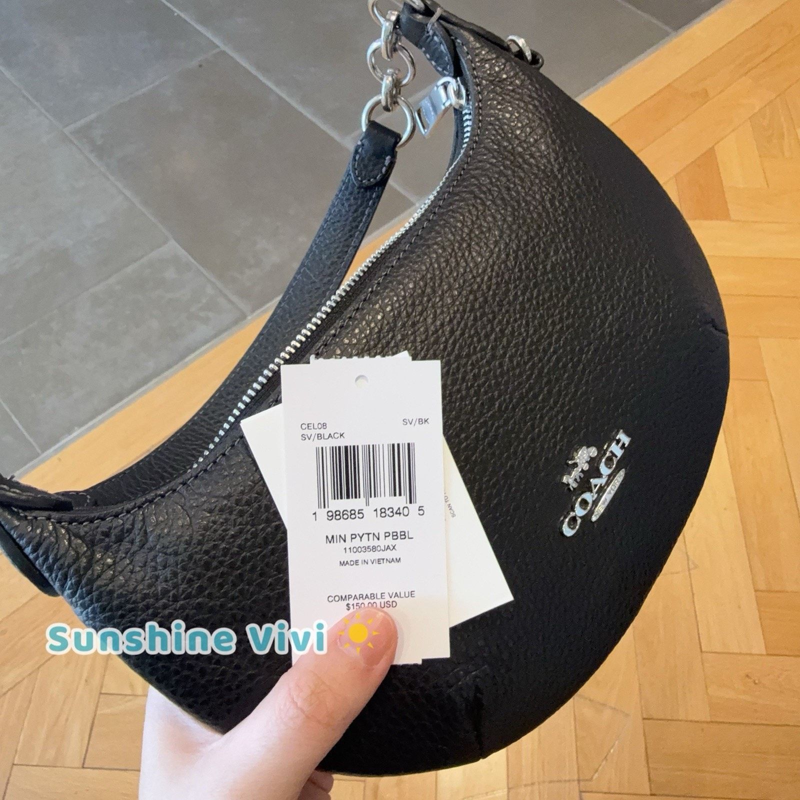 Coach NWT Coach Mini Payton Bag CEL08 black Refined pebble leather Size ONE SIZE - 6 Thumbnail