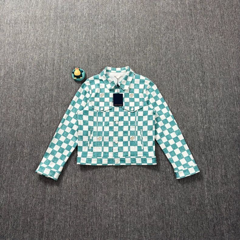 Louis Vuitton LOUIS VUITTON Green checkerboard denim jacket 2501-Nextarro Size US S / EU 44-46 / 1 - 1 Thumbnail