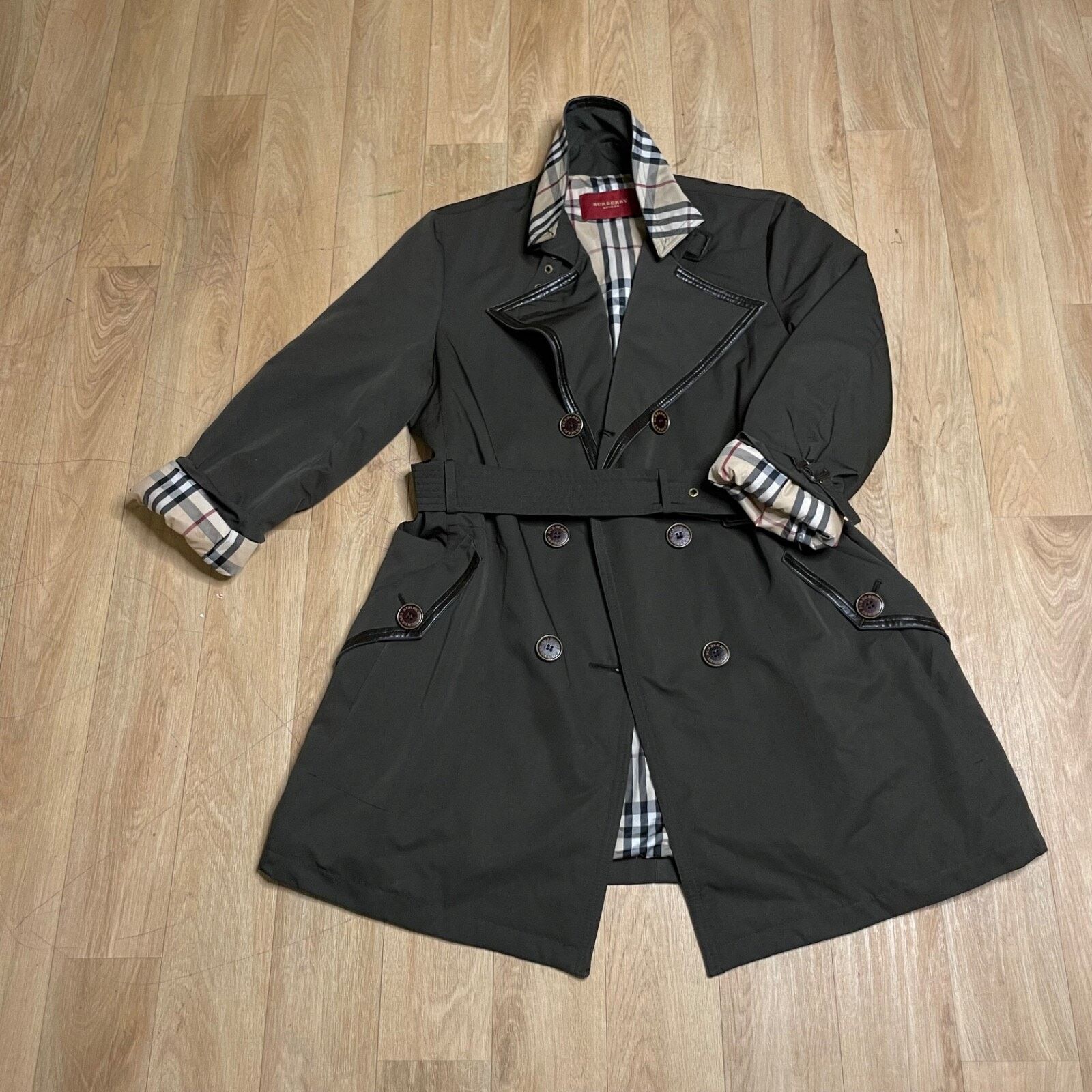 Burberry BURBERRY LONDON TRENCH coat Nova Check Belted GREEN OLIVE Size M / US 6-8 / IT 42-44 - 1 Thumbnail