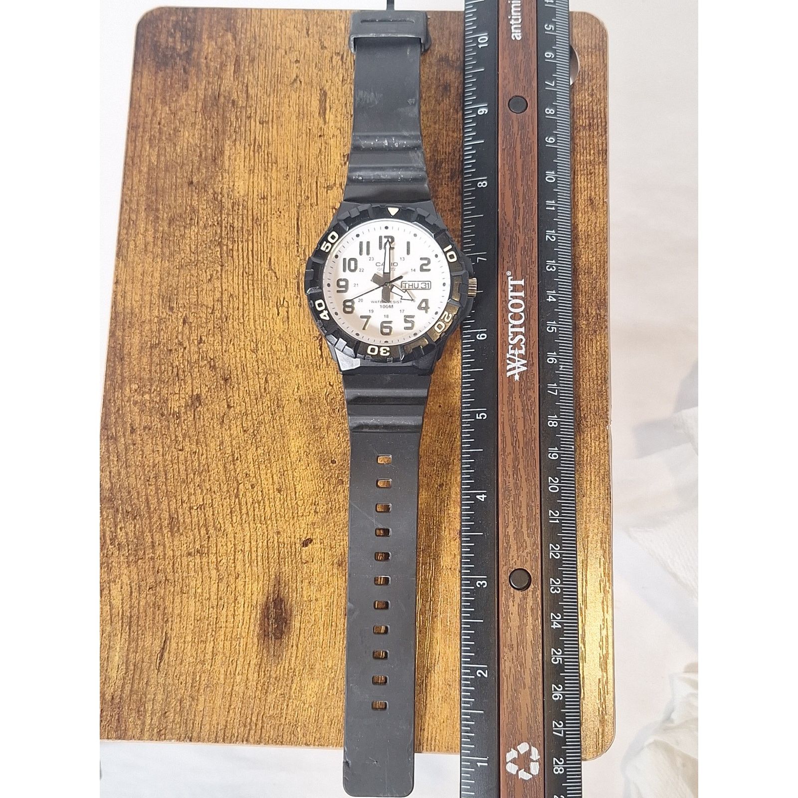 Casio Casio Quartz 100M Diver Style Black Rubber Strap Day Date Size ONE SIZE - 5 Thumbnail