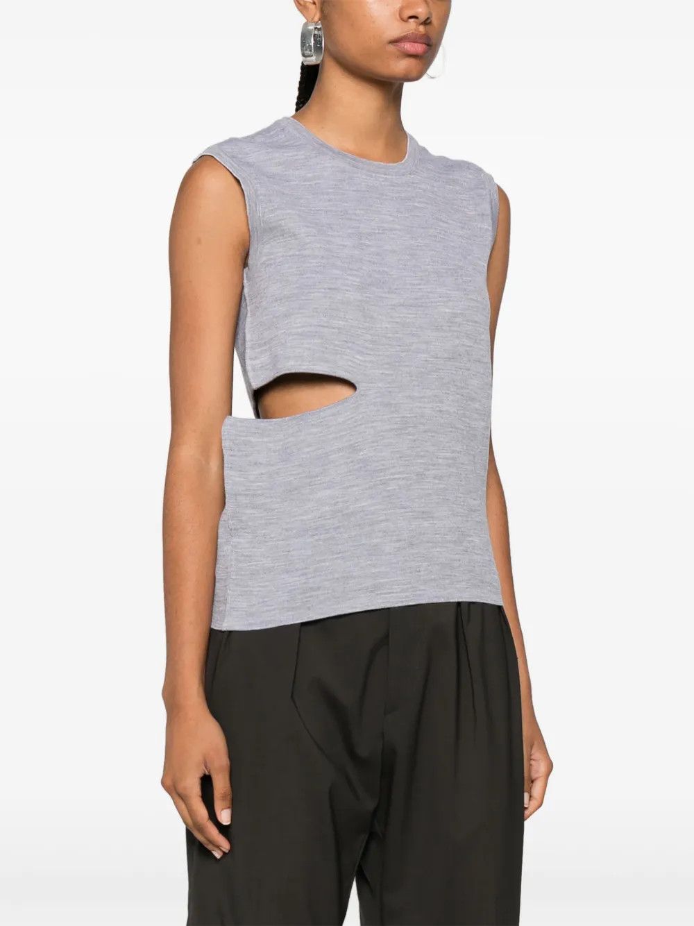 Fendi o1y0925 Sleeveless Sweater in Gray Size M / US 6-8 / IT 42-44 - 3 Thumbnail